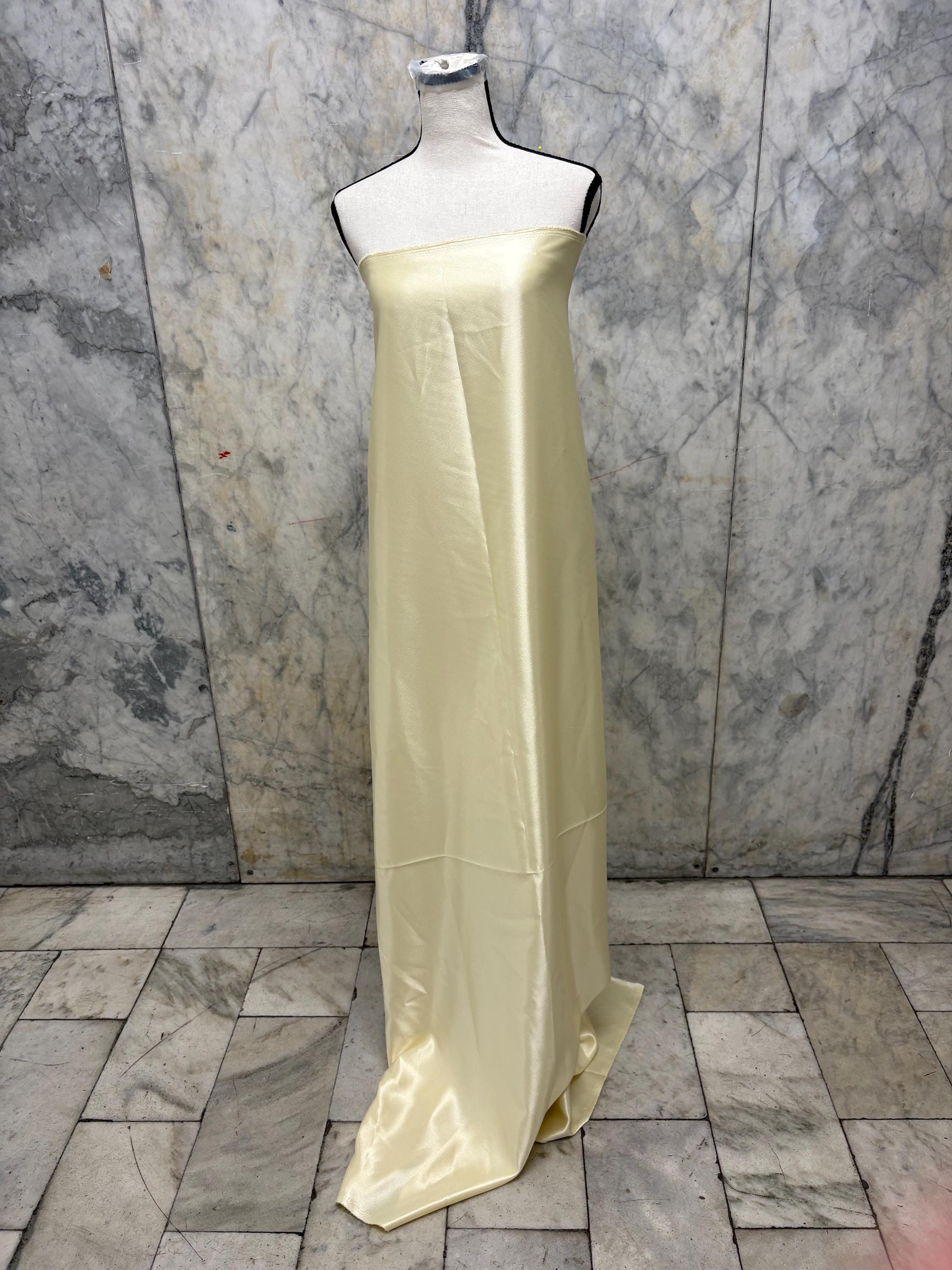 3 Yards Crepe back satin fabric - Lt. Yellow - 58" Width