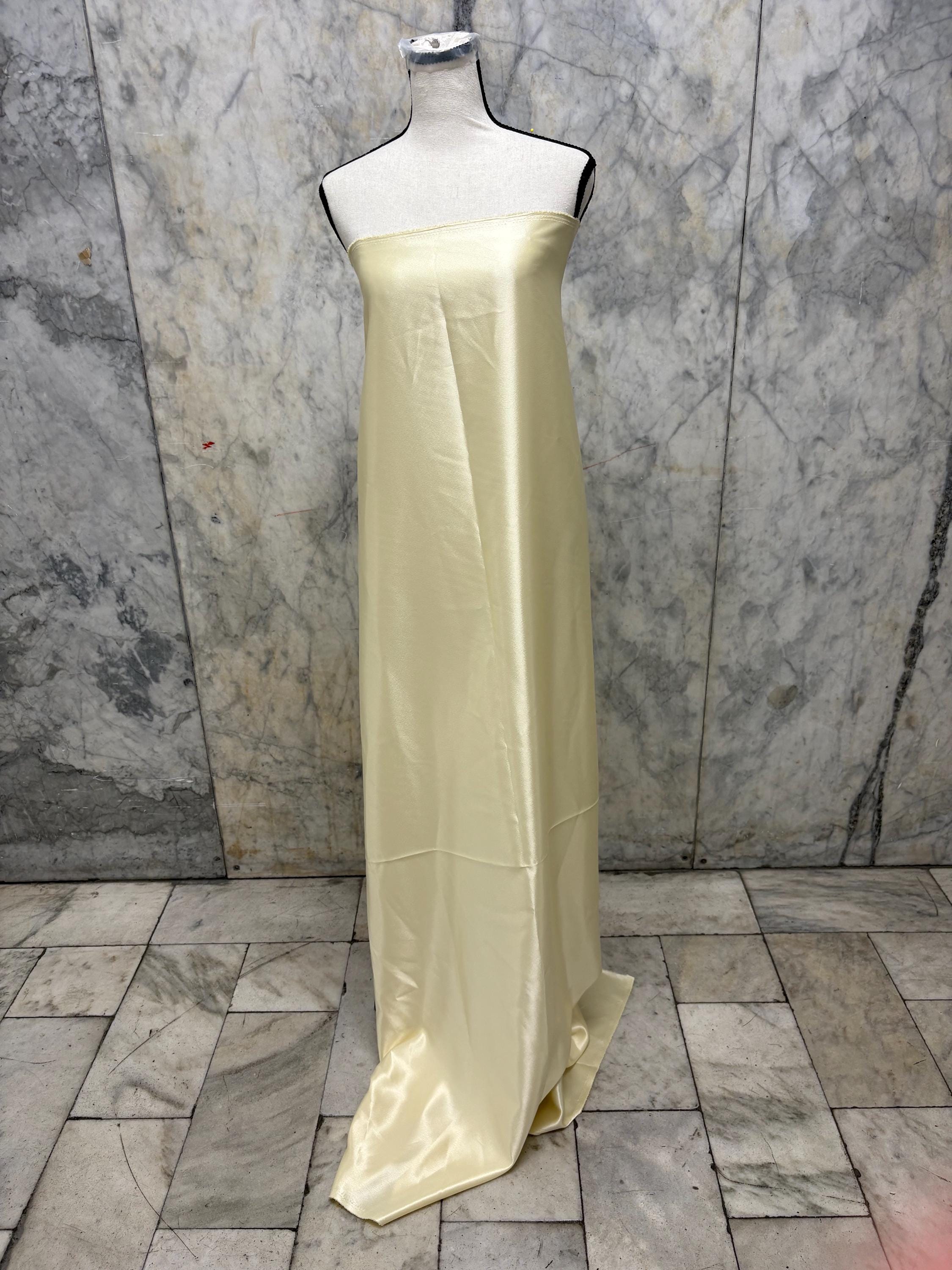 3 Yards Crepe back satin fabric - Lt. Yellow - 58" Width