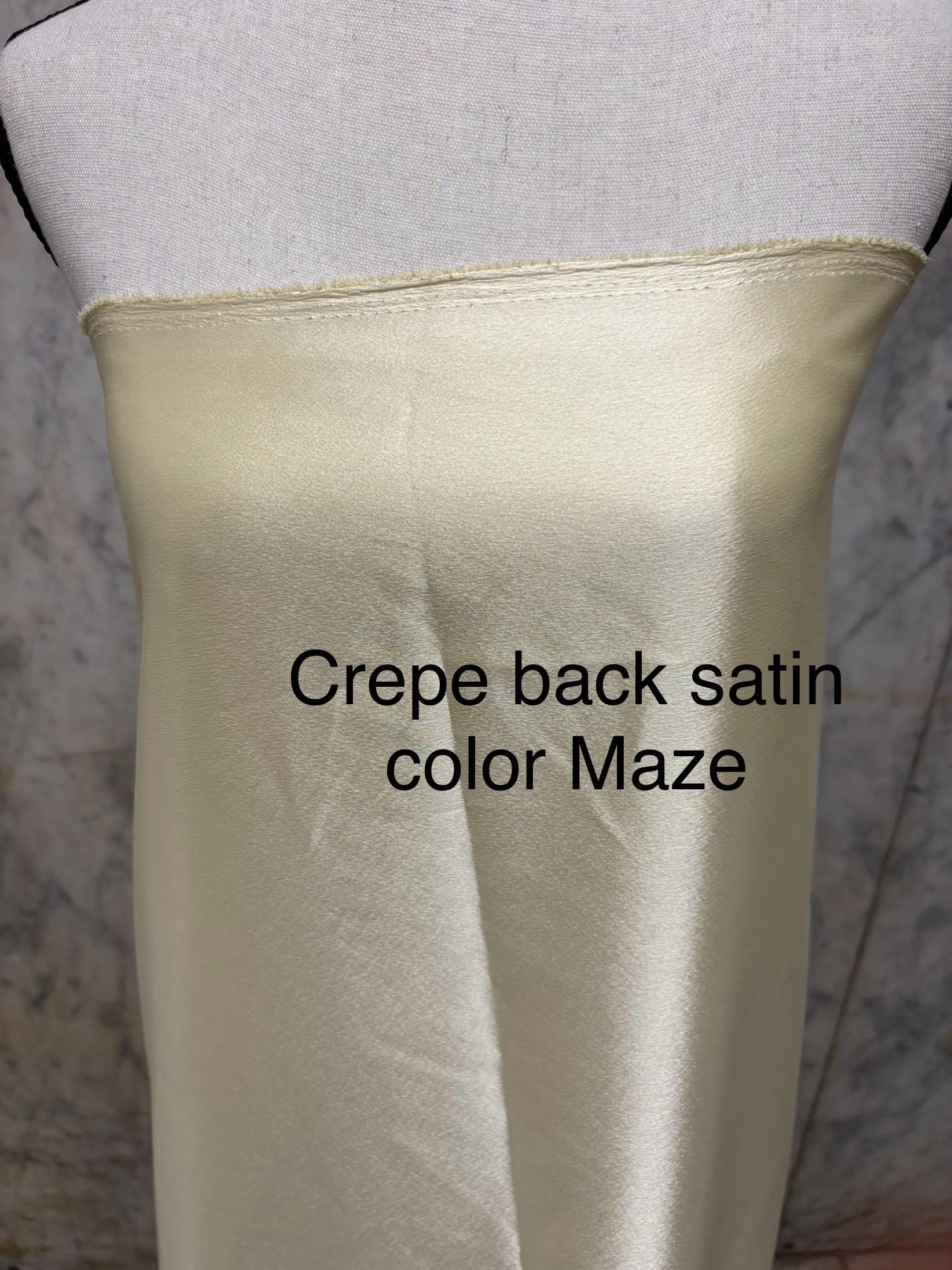 3 Yards Crepe back satin fabric - Lt. Yellow - 58" Width