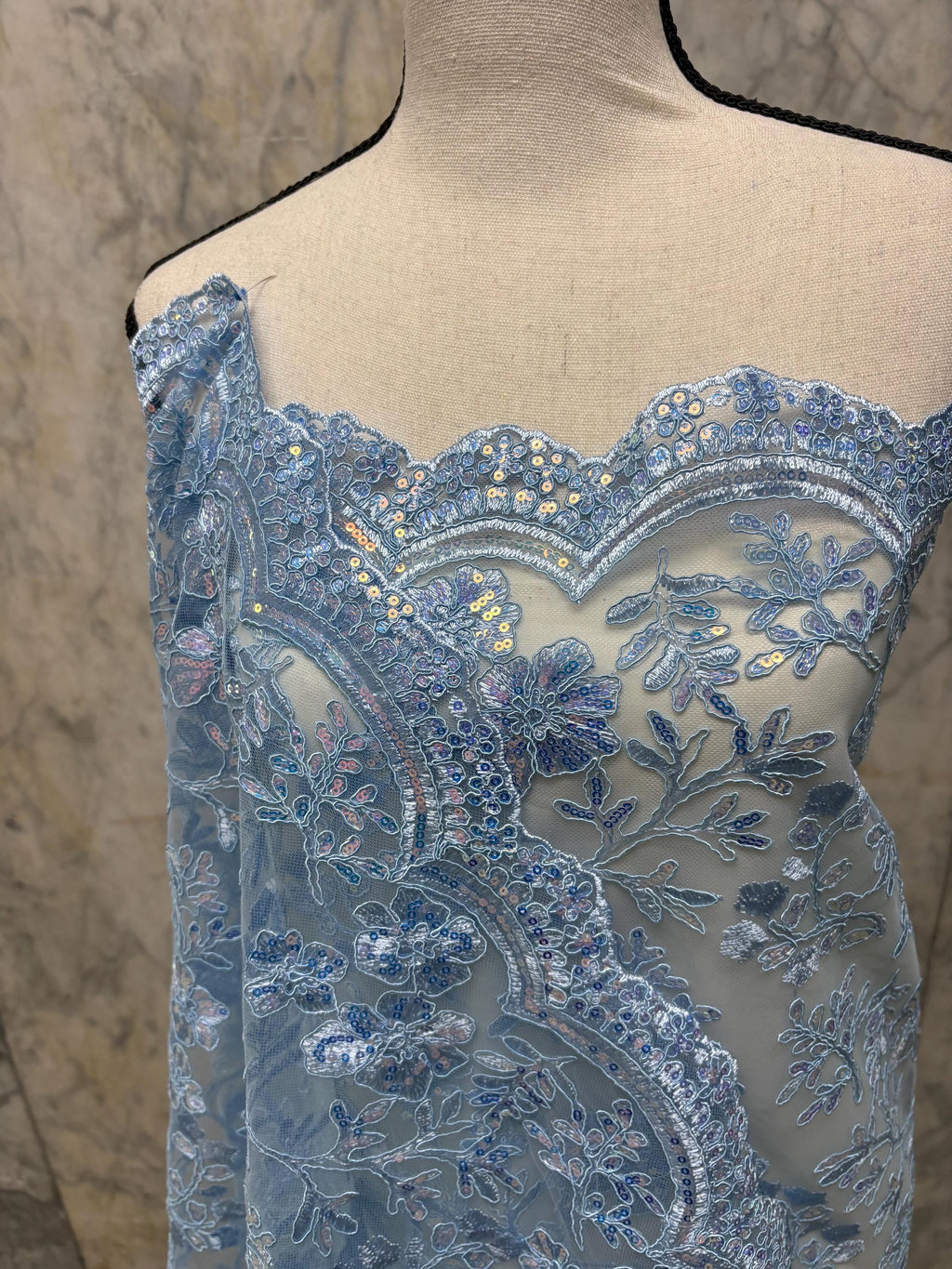 Lace Fabric - Blue - 49/50" Width - 1026 B