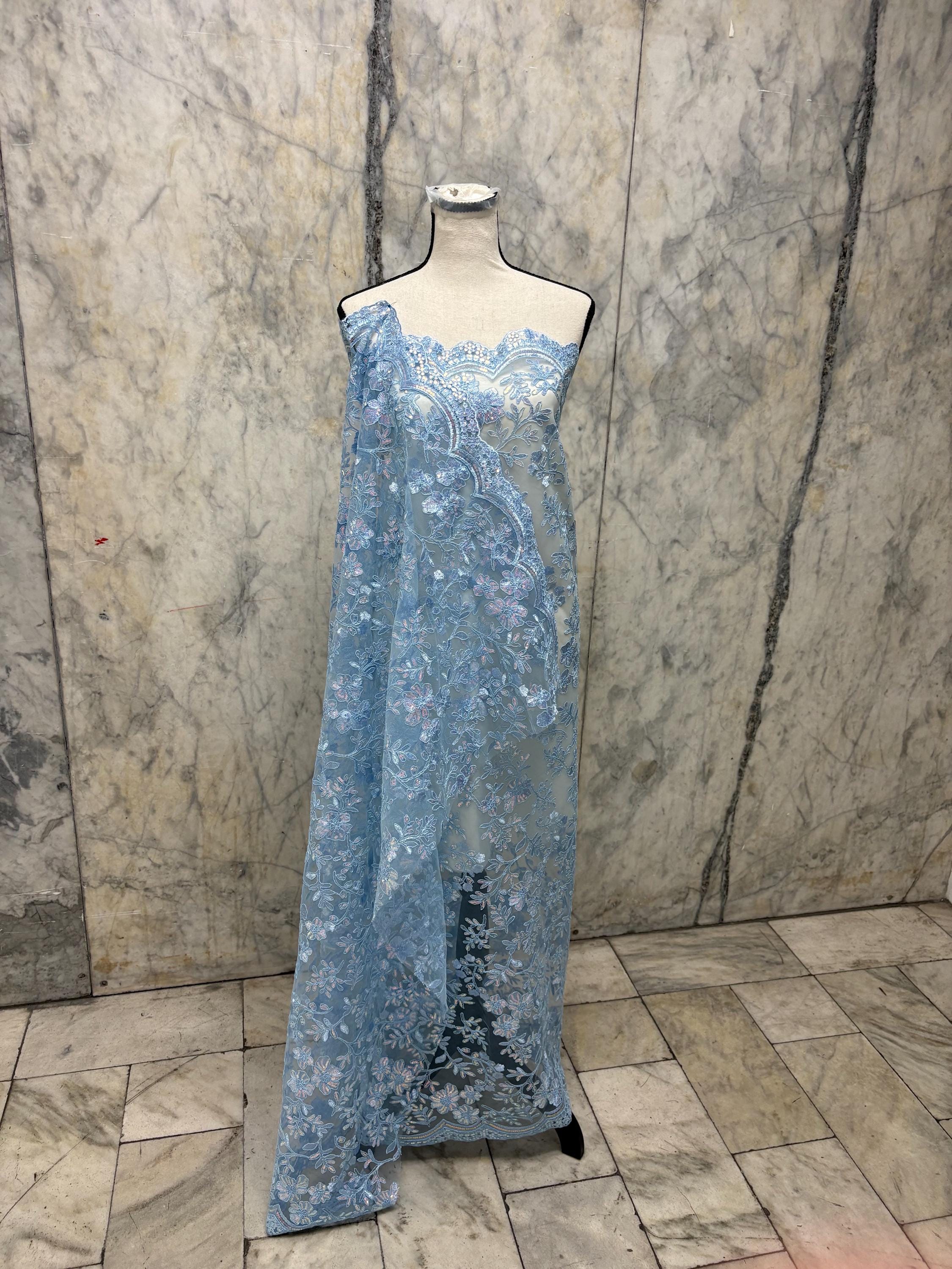 Lace Fabric - Blue - 49/50" Width - 1026 B