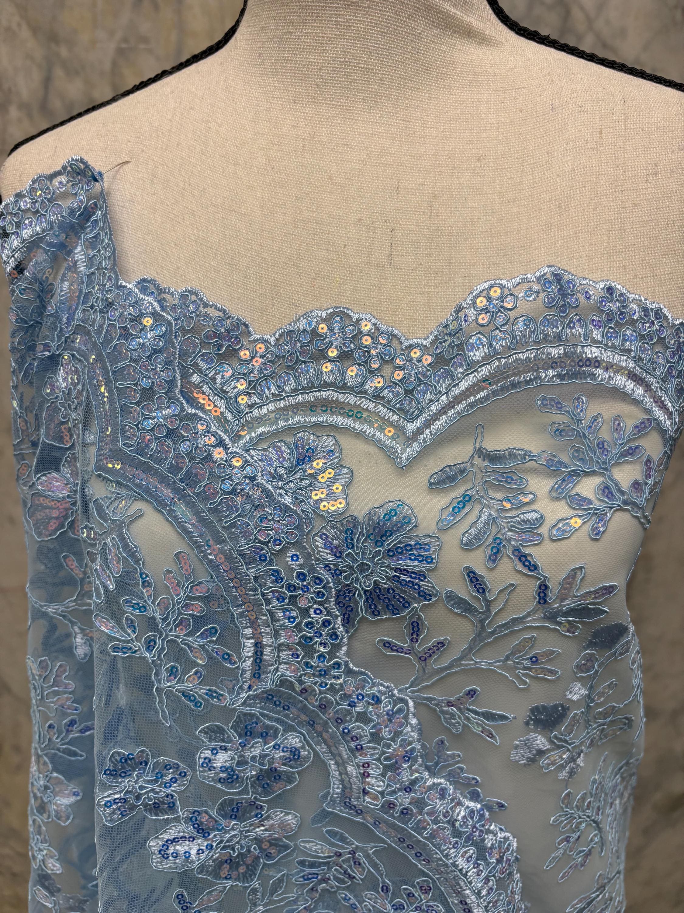 Lace Fabric - Blue - 49/50" Width - 1026 B