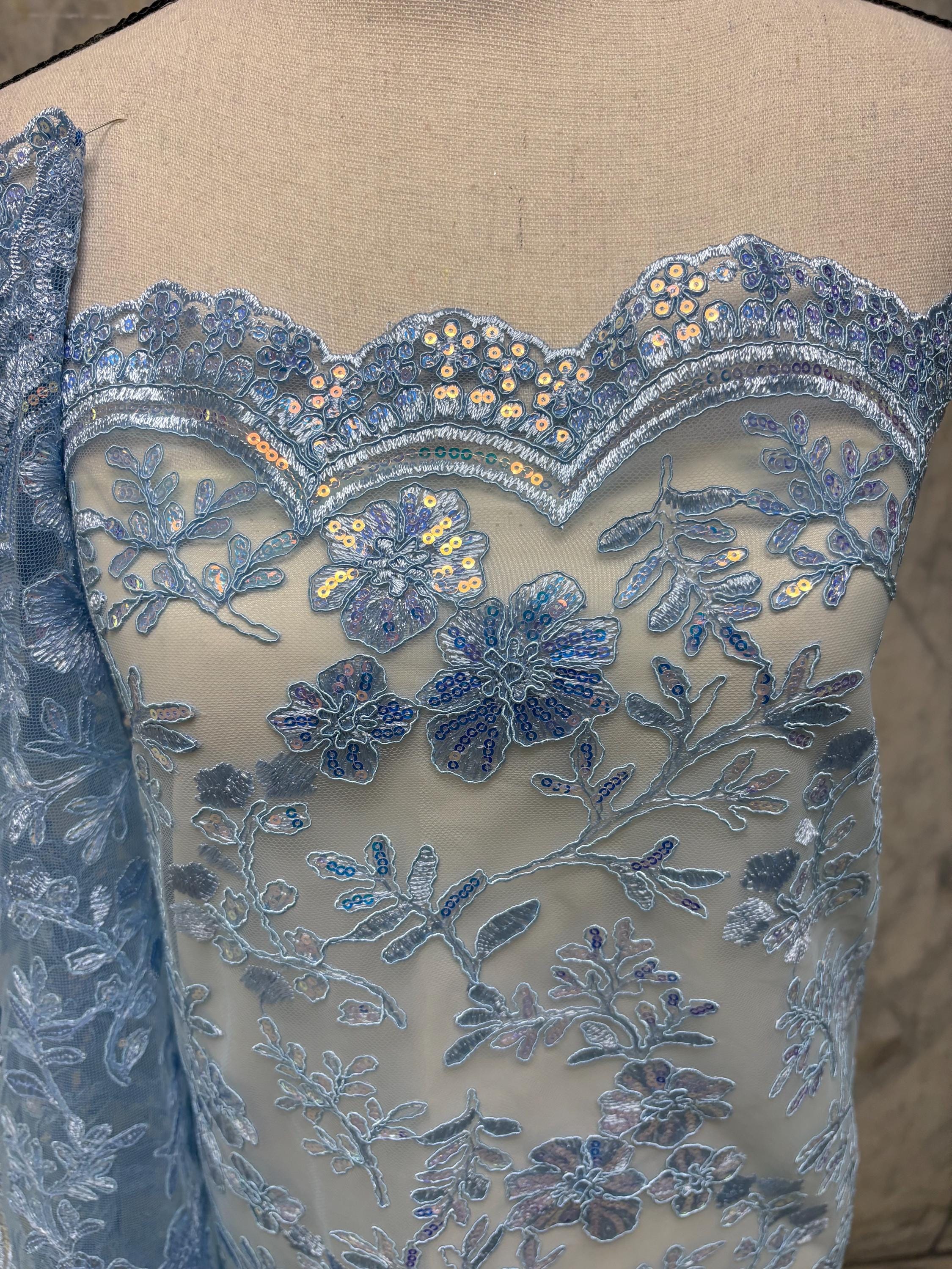 Lace Fabric - Blue - 49/50" Width - 1026 B