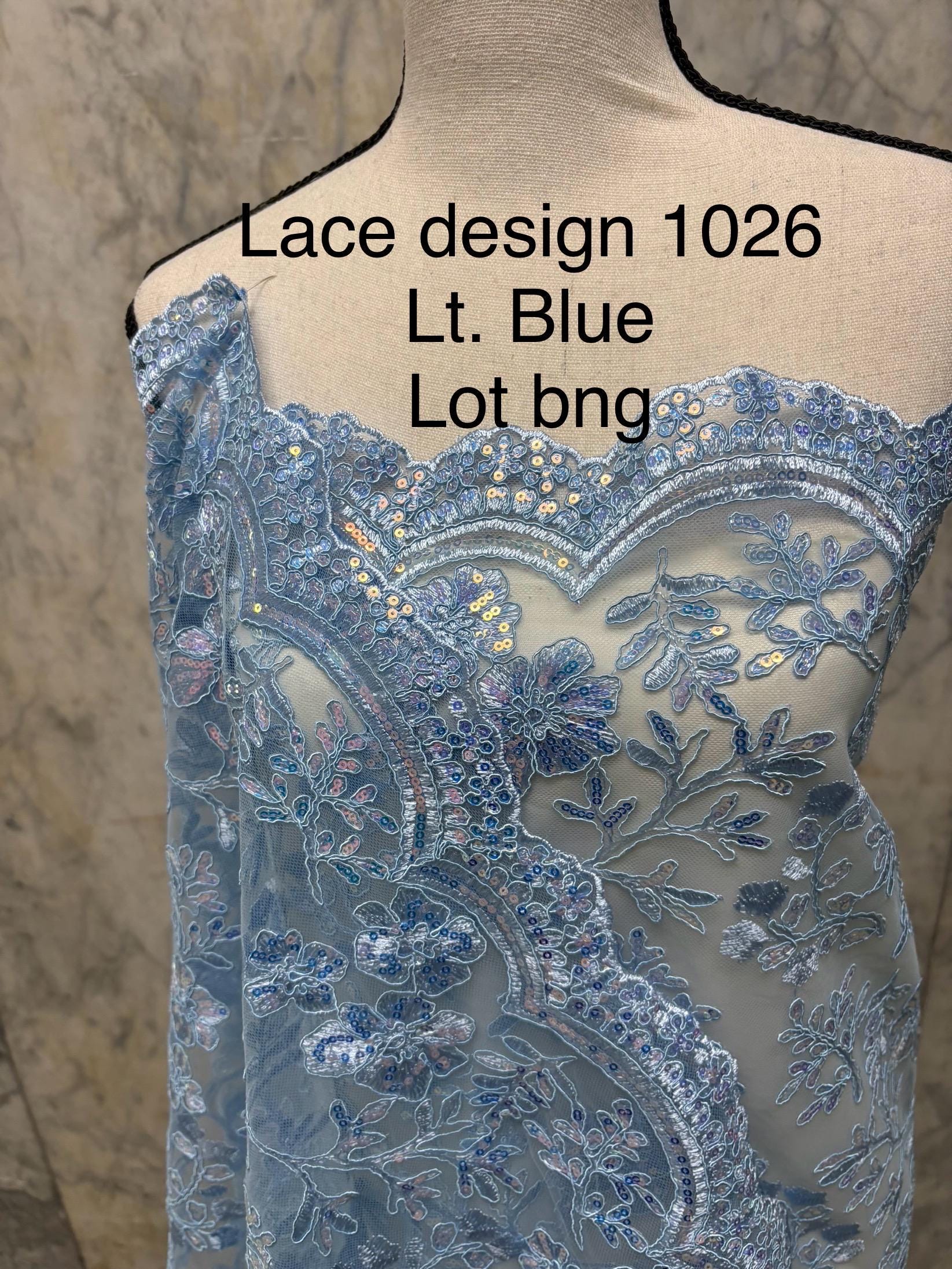Lace Fabric - Blue - 49/50" Width - 1026 B