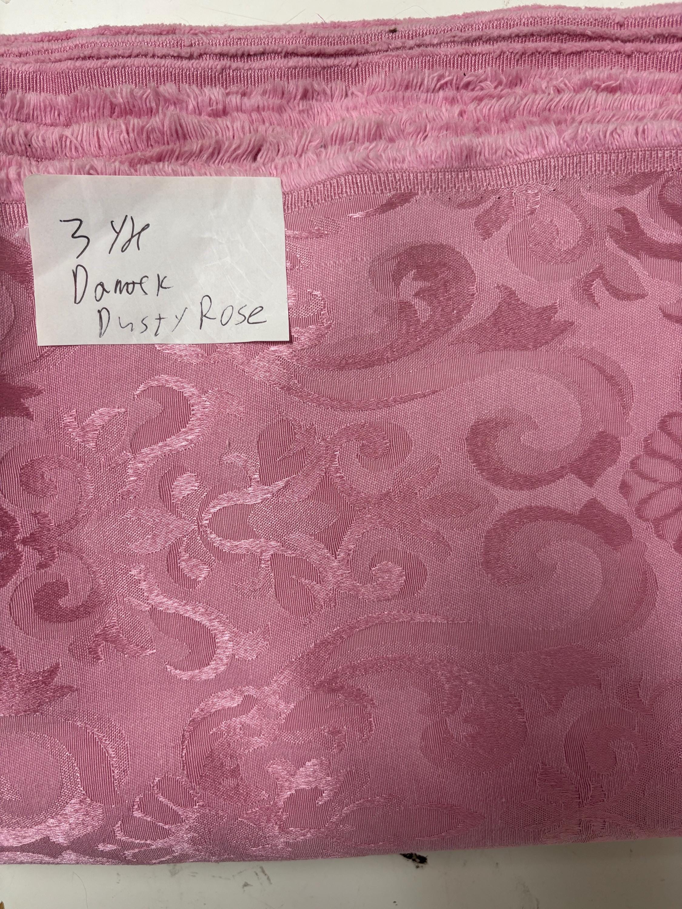 Damask fabric - Dusty Rose - Poly Cotton - 58" Width - Free Sample