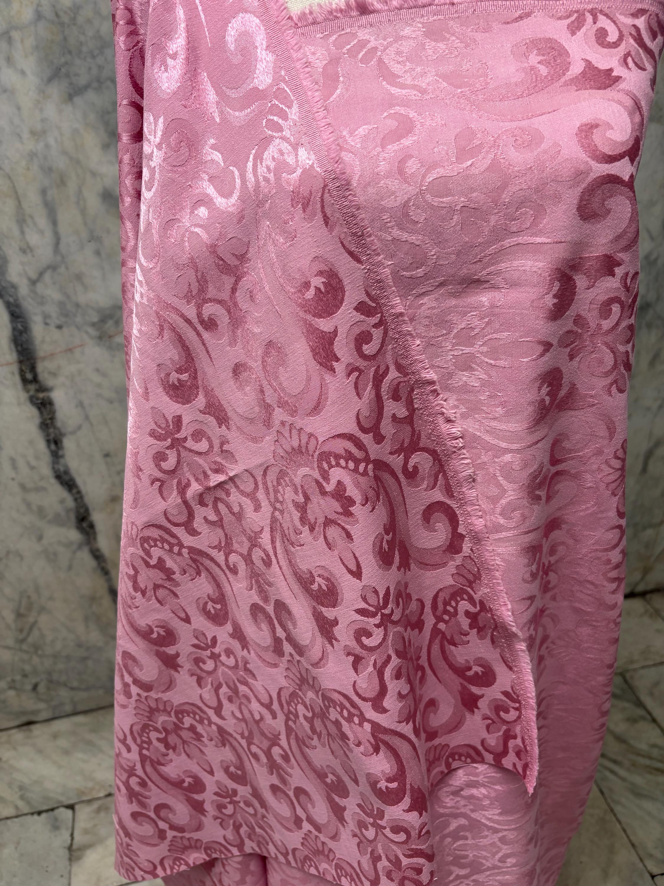 Damask fabric - Dusty Rose - Poly Cotton - 58" Width - Free Sample