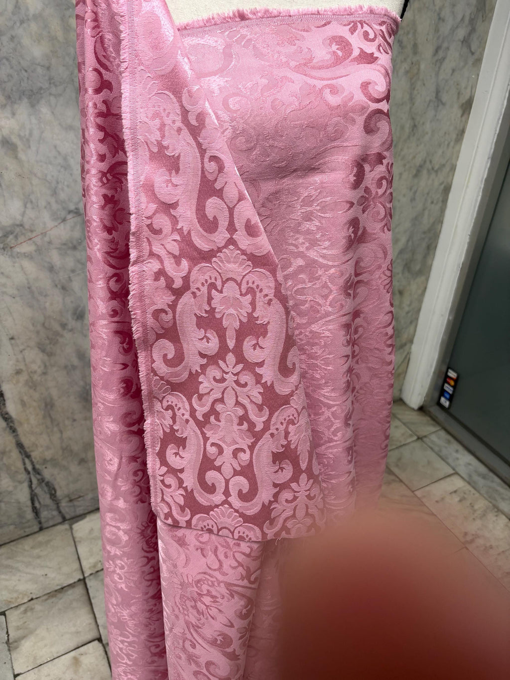 Damask fabric - Dusty Rose - Poly Cotton - 58" Width - Free Sample