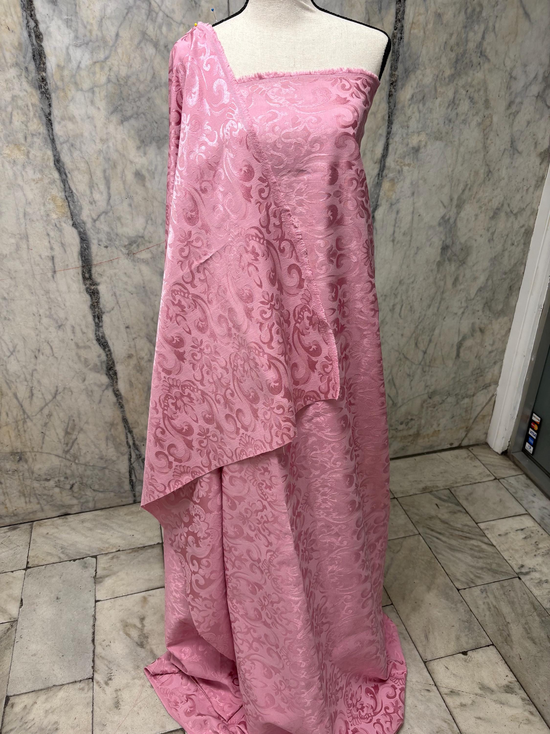 Damask fabric - Dusty Rose - Poly Cotton - 58" Width - Free Sample