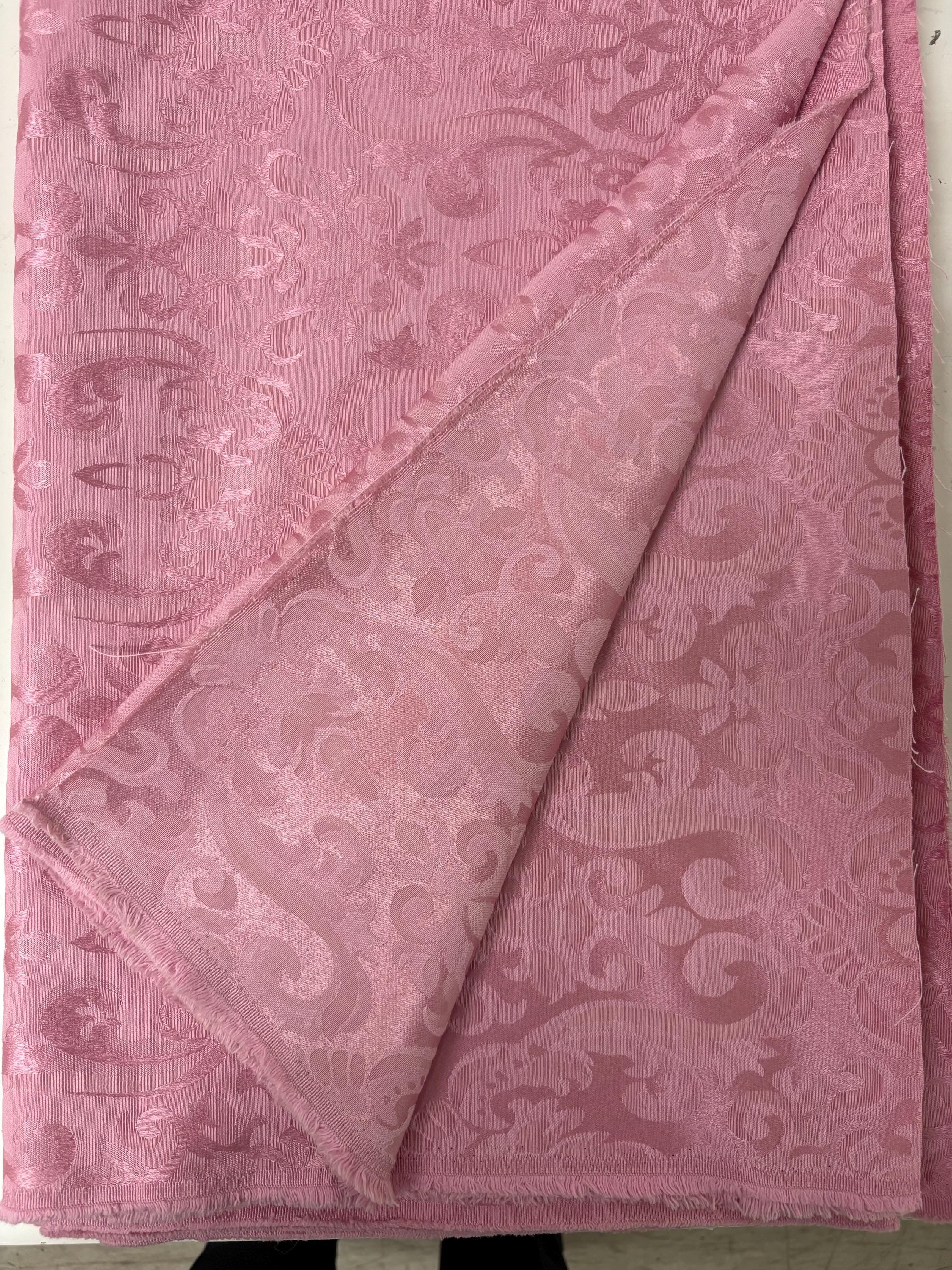 Damask fabric - Dusty Rose - Poly Cotton - 58" Width - Free Sample