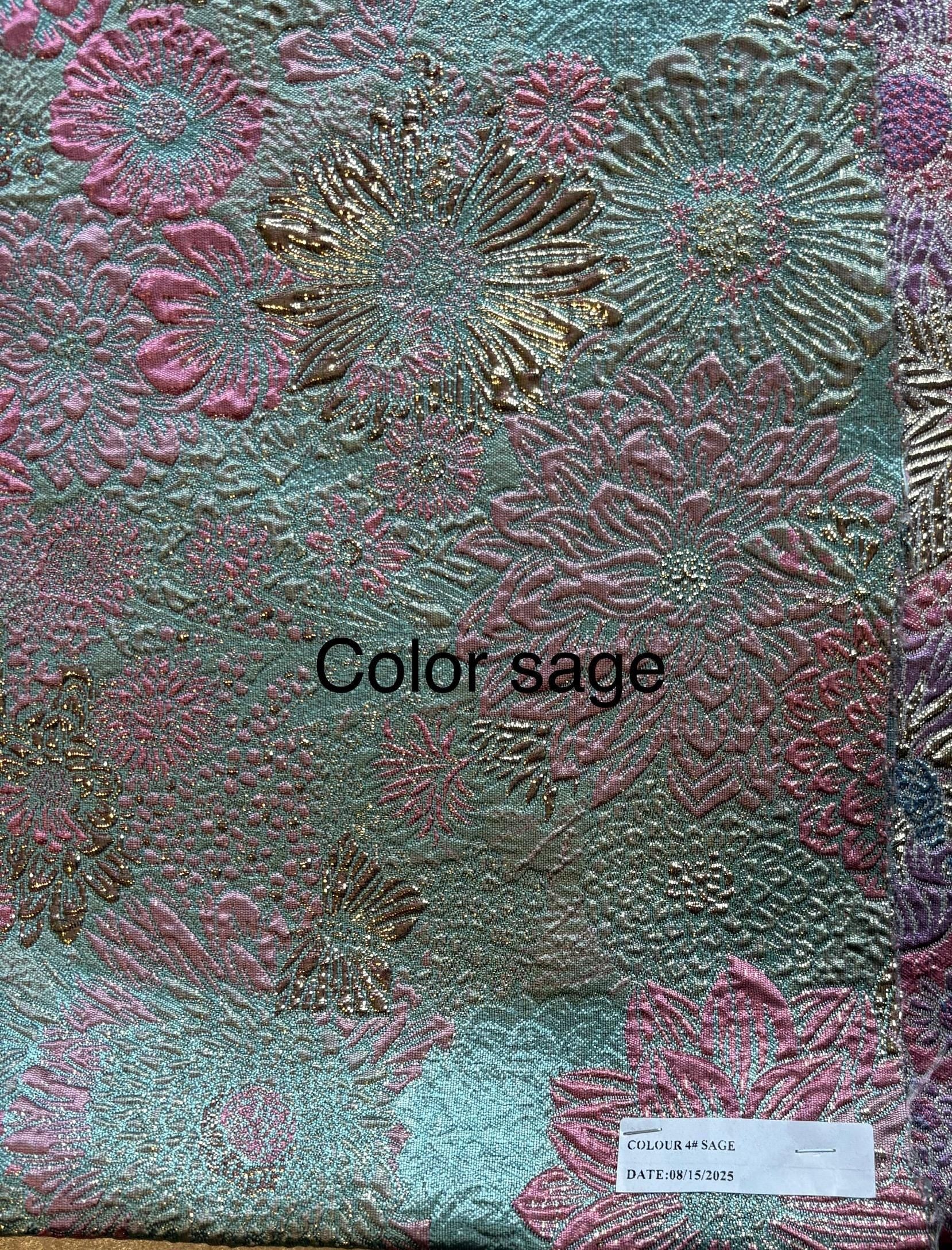 Metallic brocade fabric - multi colors - 56" Width - Ref. Design J5815