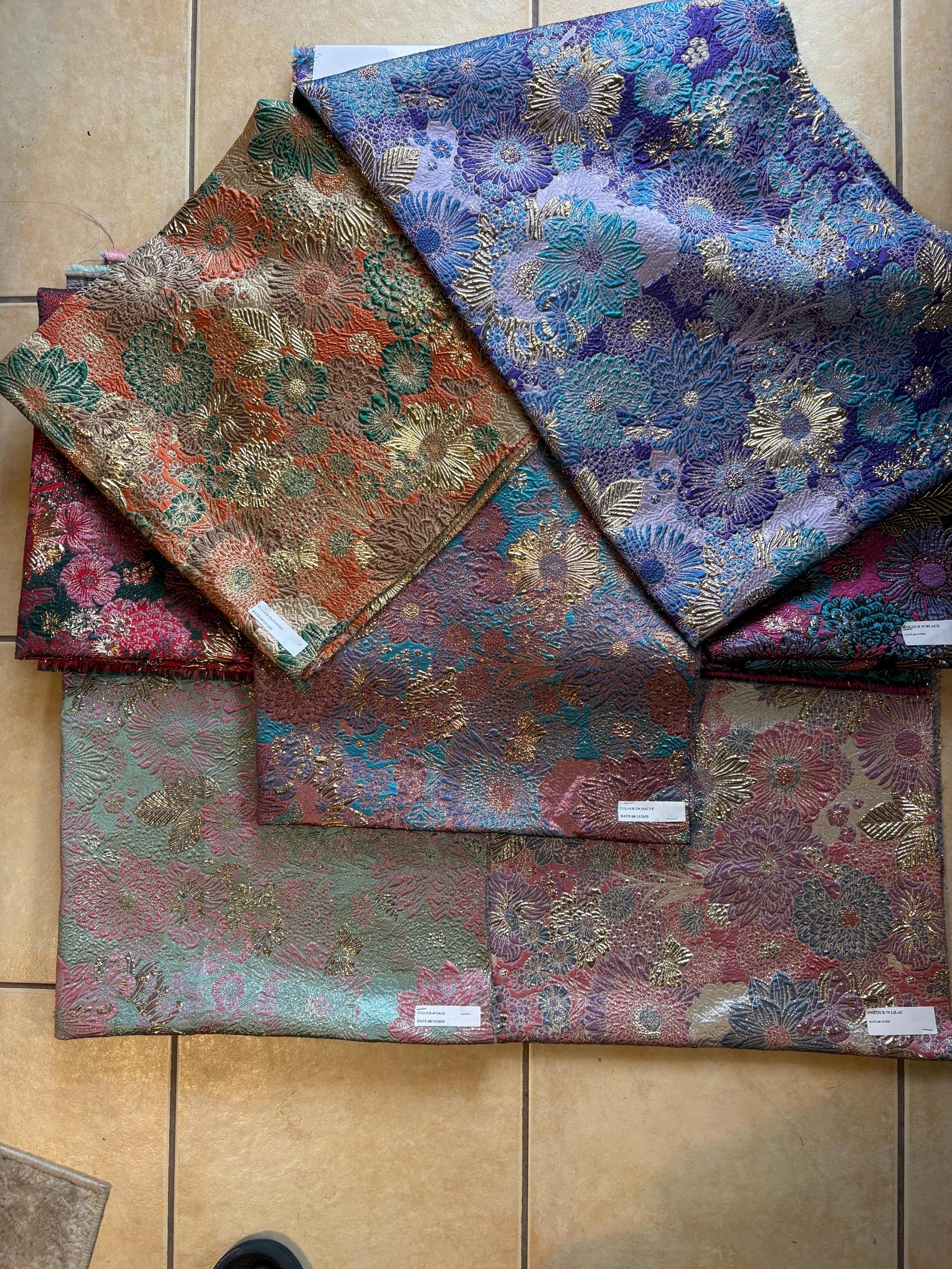 Metallic brocade fabric - multi colors - 56" Width - Ref. Design J5815
