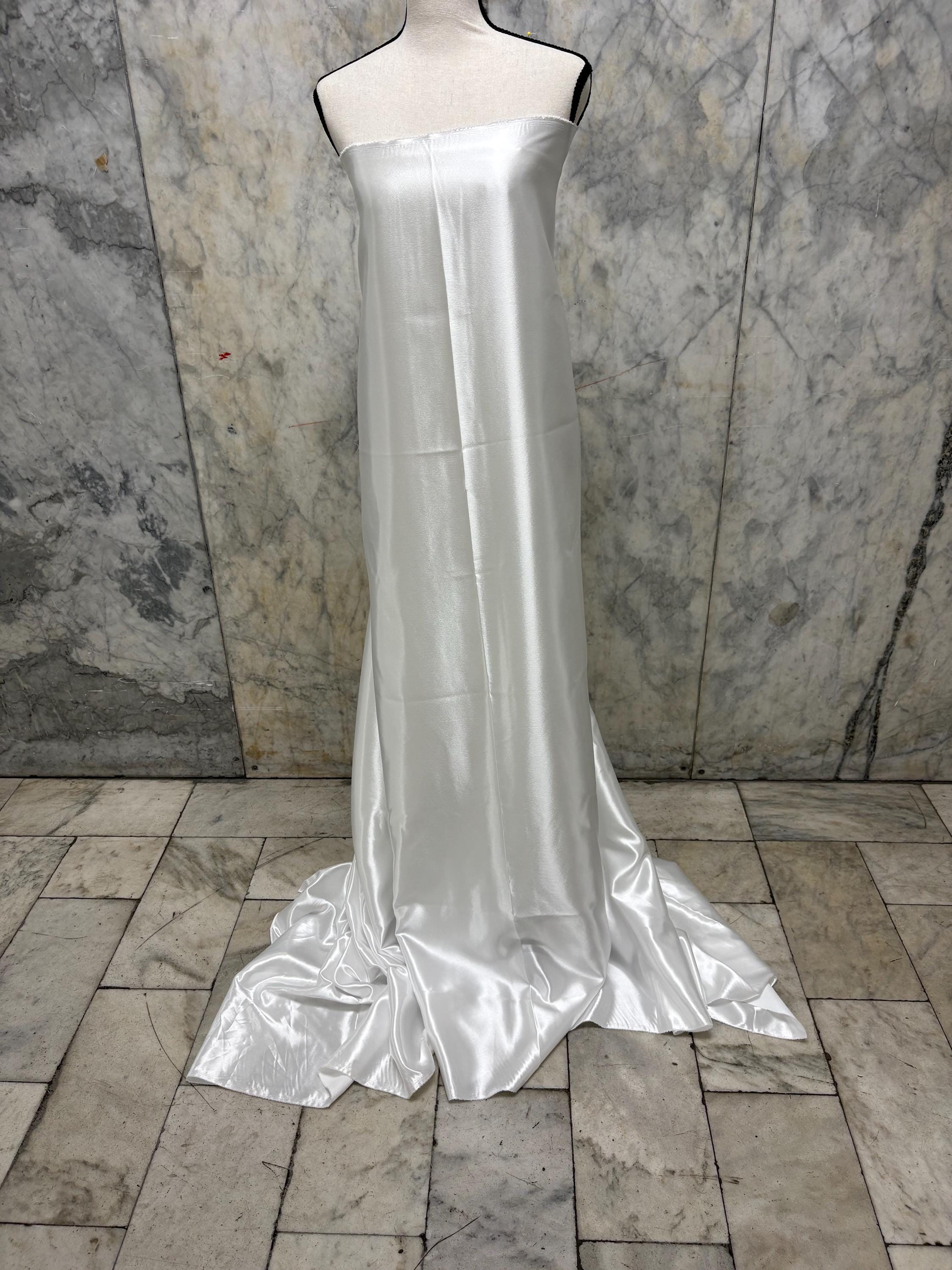 A 3 yards cut crepe back satin Fabric - White - 58" Width