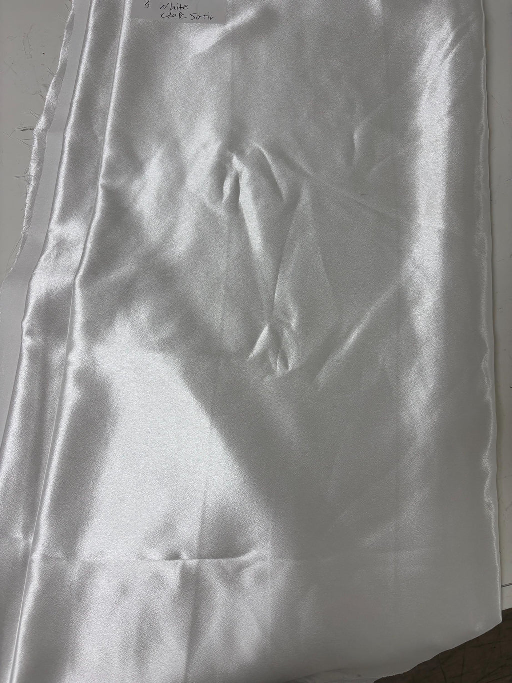 A 3 yards cut crepe back satin Fabric - White - 58" Width