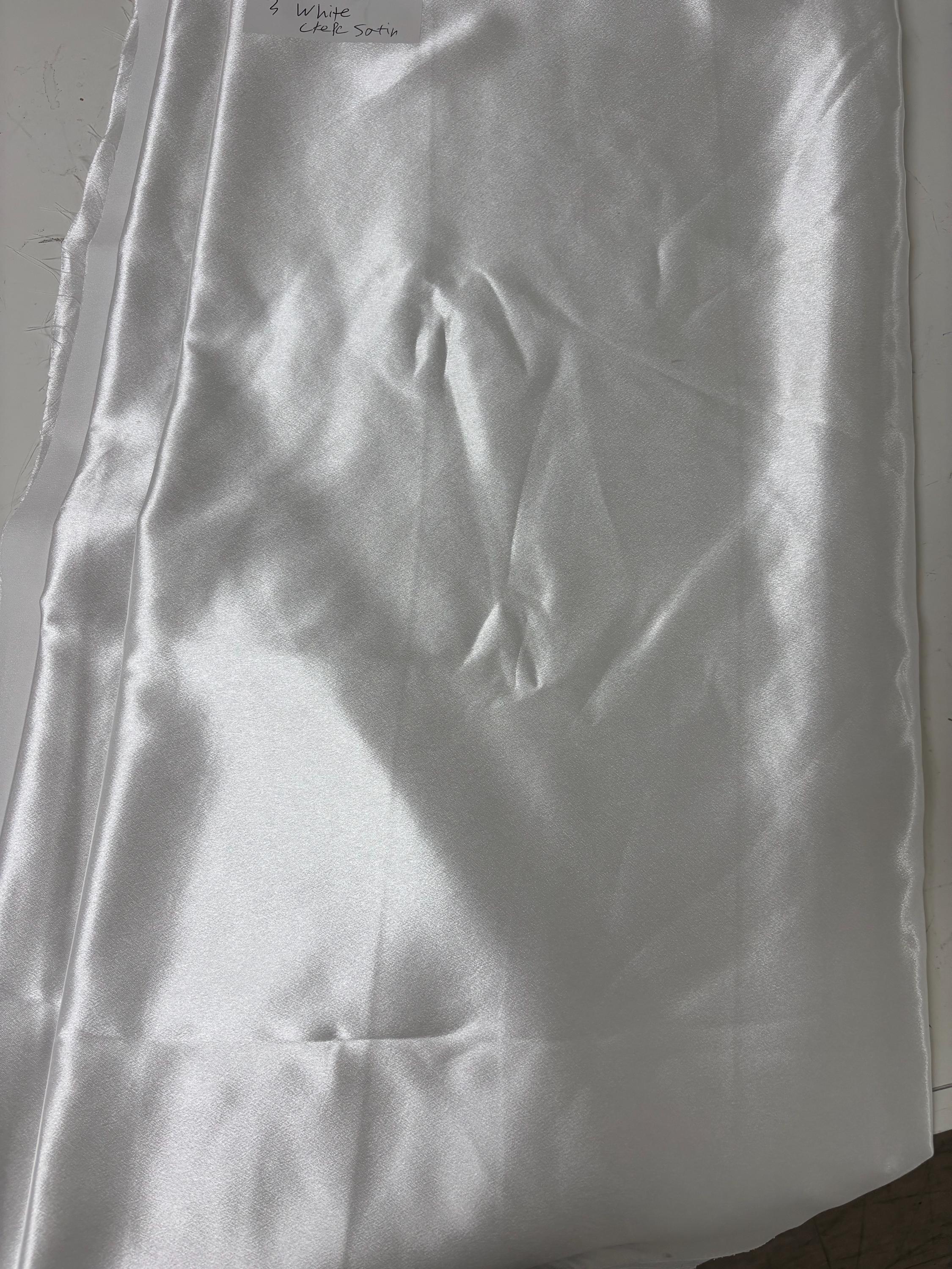 A 3 yards cut crepe back satin Fabric - White - 58" Width