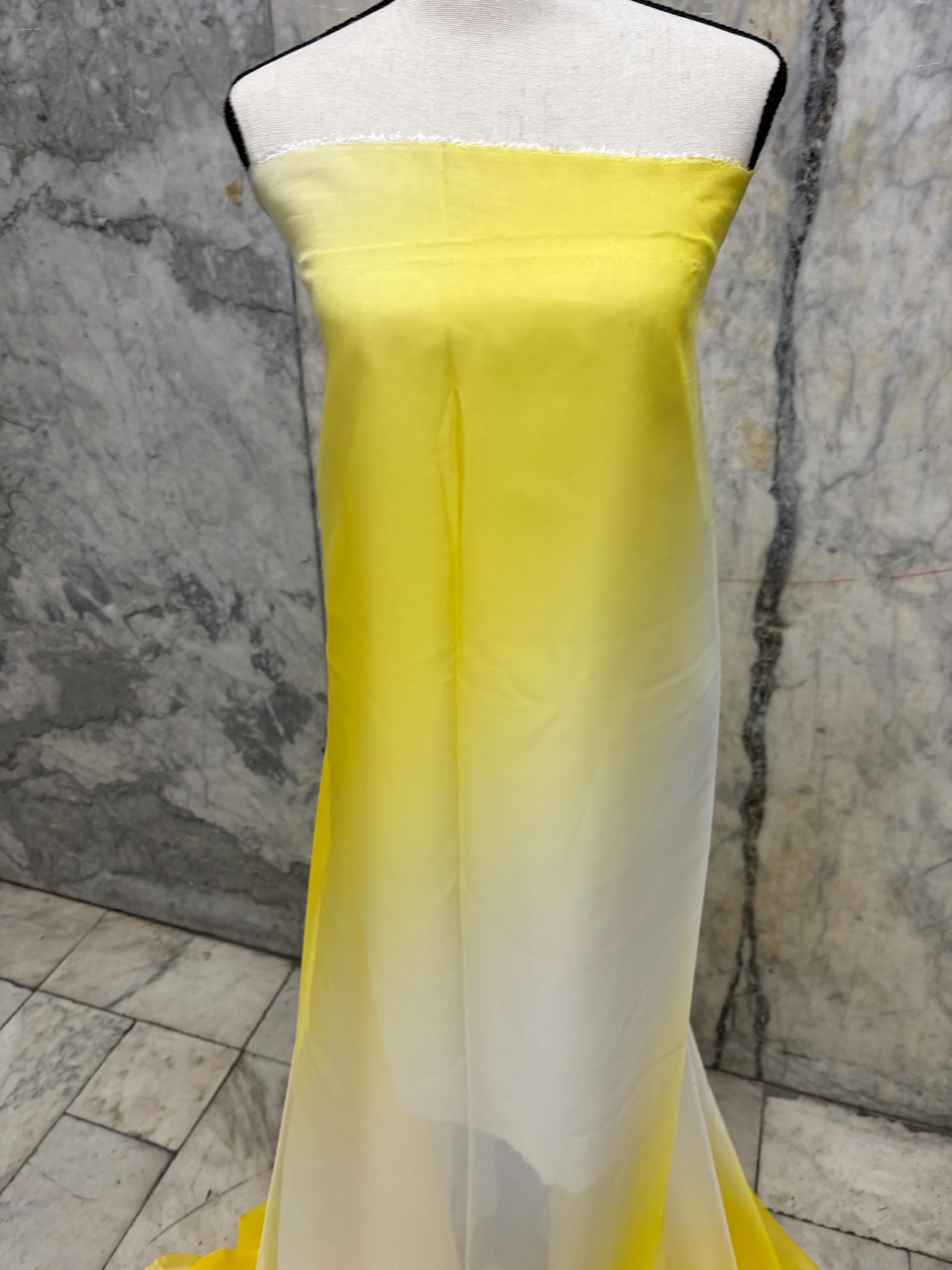 Chiffon Fabric - design Shaded Ivory/ Yellow - 58" Width