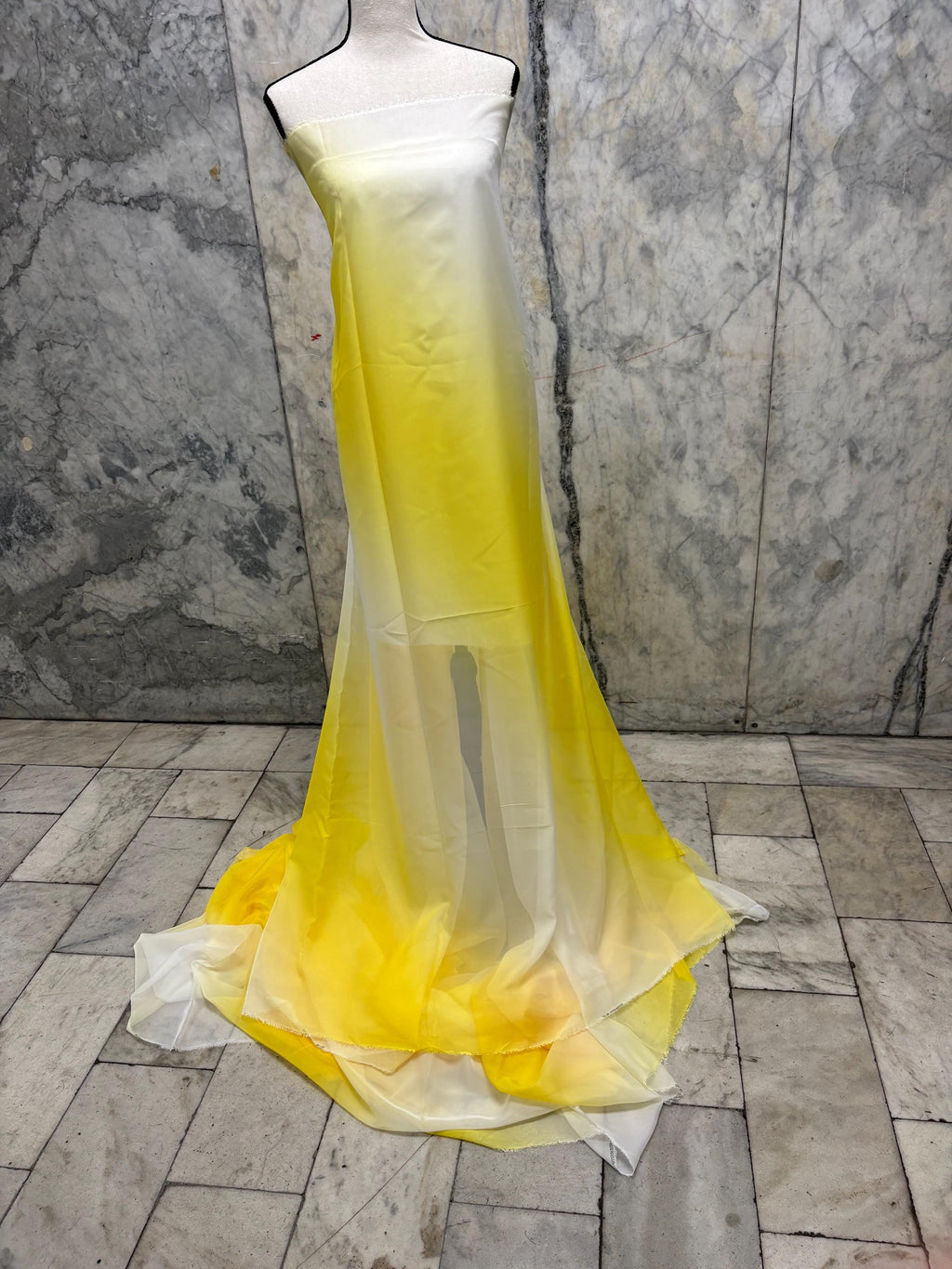 Chiffon Fabric - design Shaded Ivory/ Yellow - 58" Width
