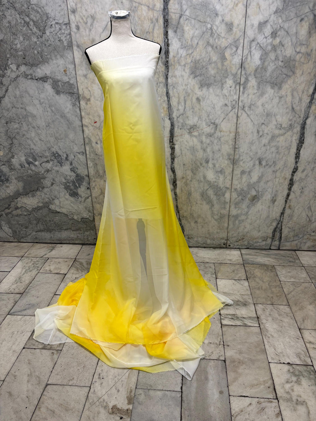 Chiffon Fabric - design Shaded Ivory/ Yellow - 58" Width