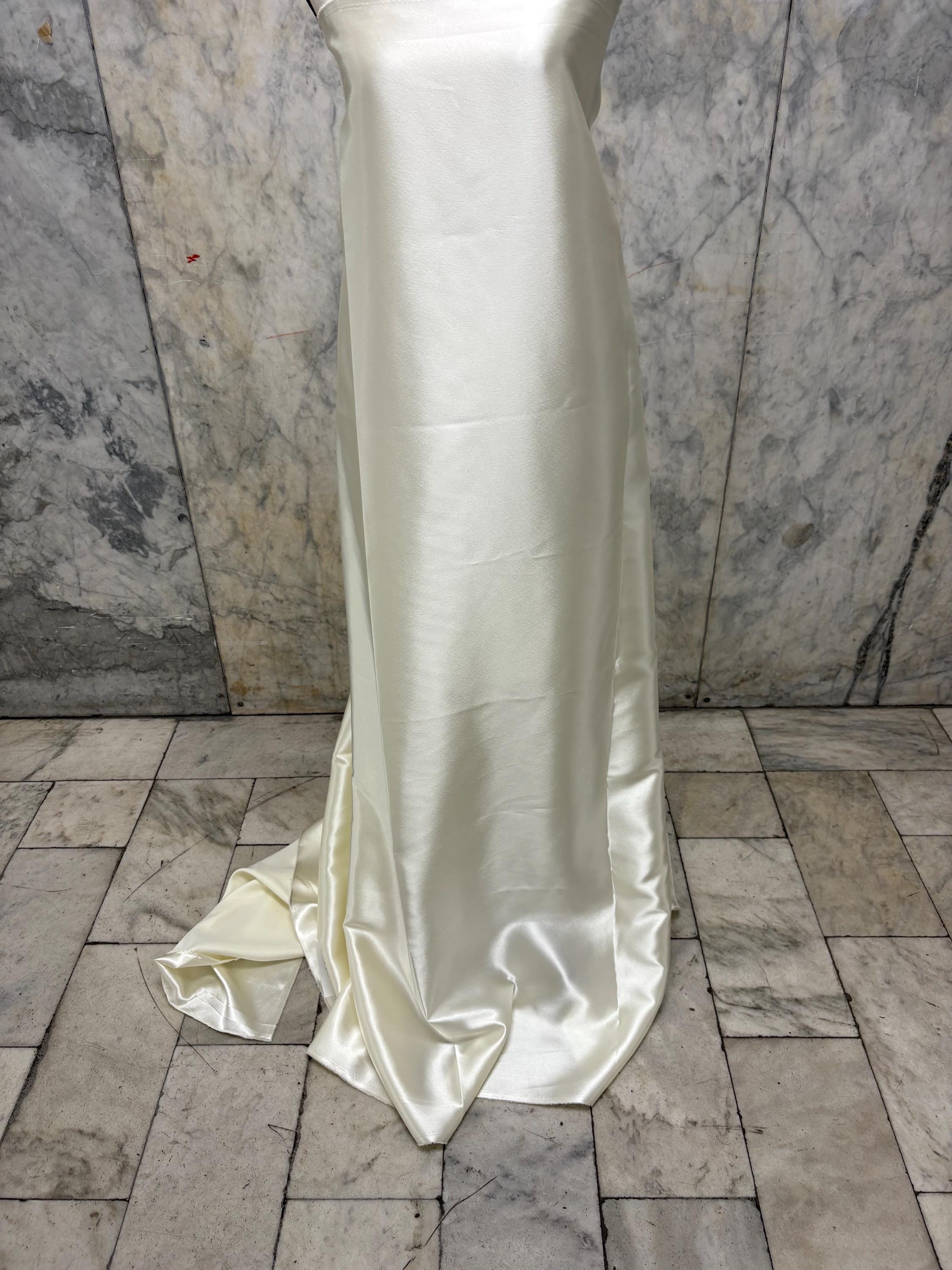 2 yards Crepe back satin fabric - Ivory - 58" Width