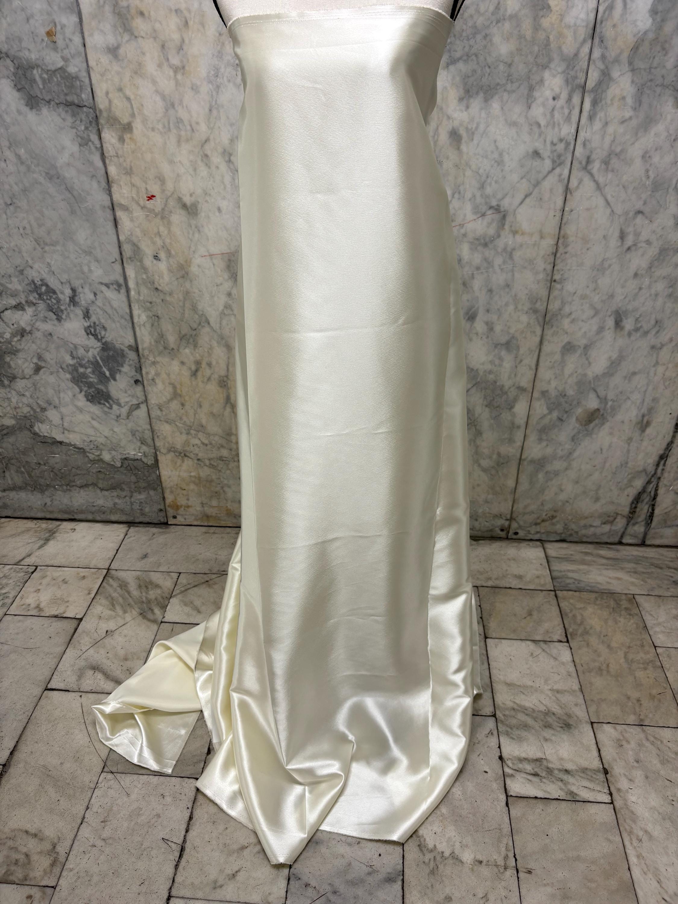 2 yards Crepe back satin fabric - Ivory - 58" Width