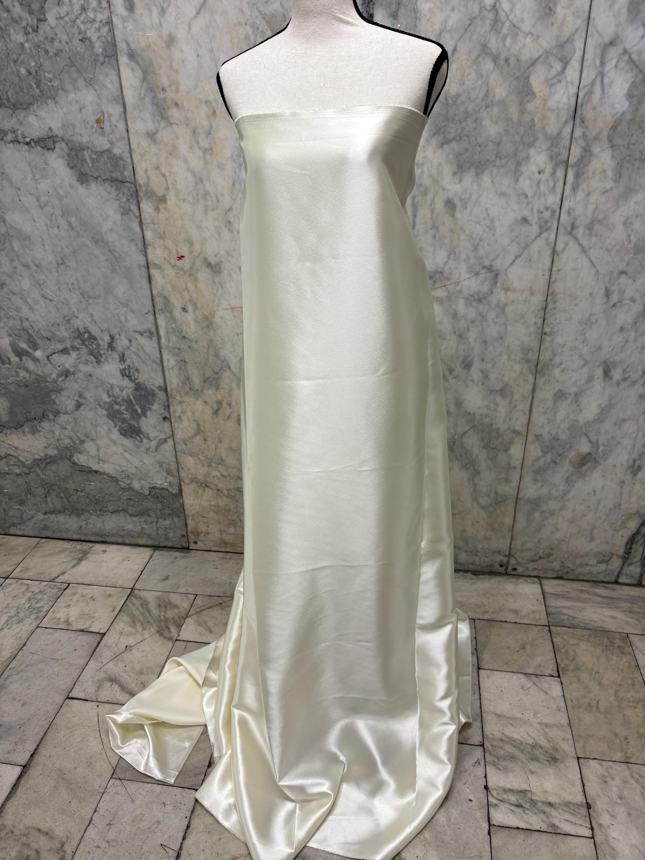 2 yards Crepe back satin fabric - Ivory - 58" Width