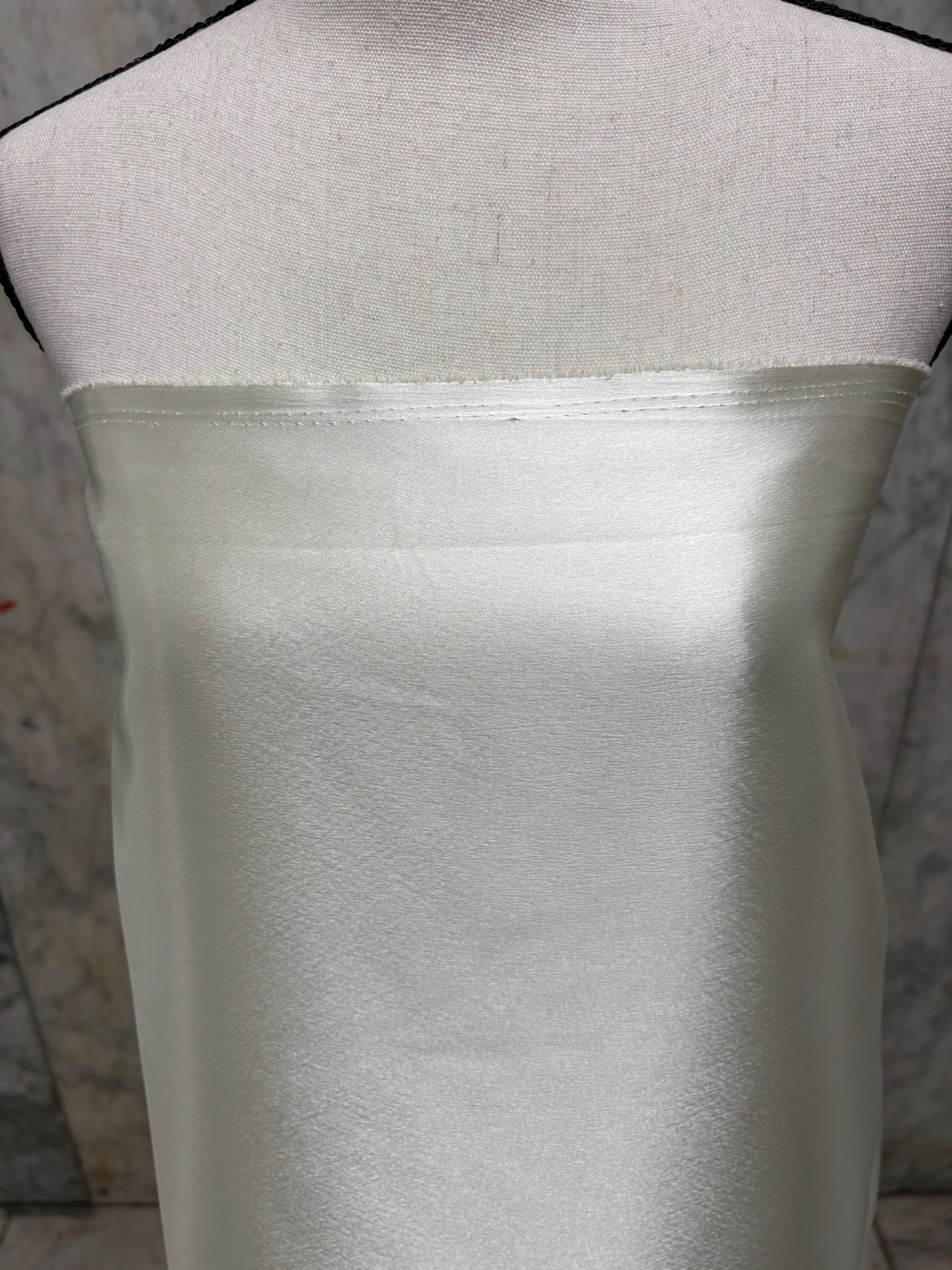 2 yards Crepe back satin fabric - Ivory - 58" Width