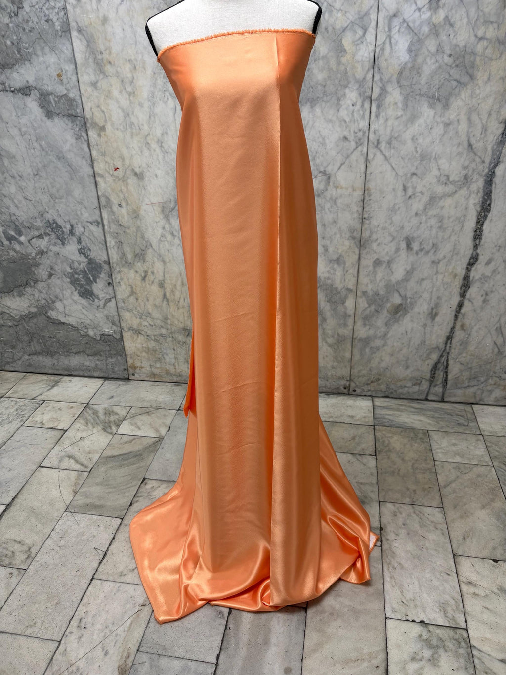 A 3 yards cut Crepe back satin fabric - Light Orange - 58" Width