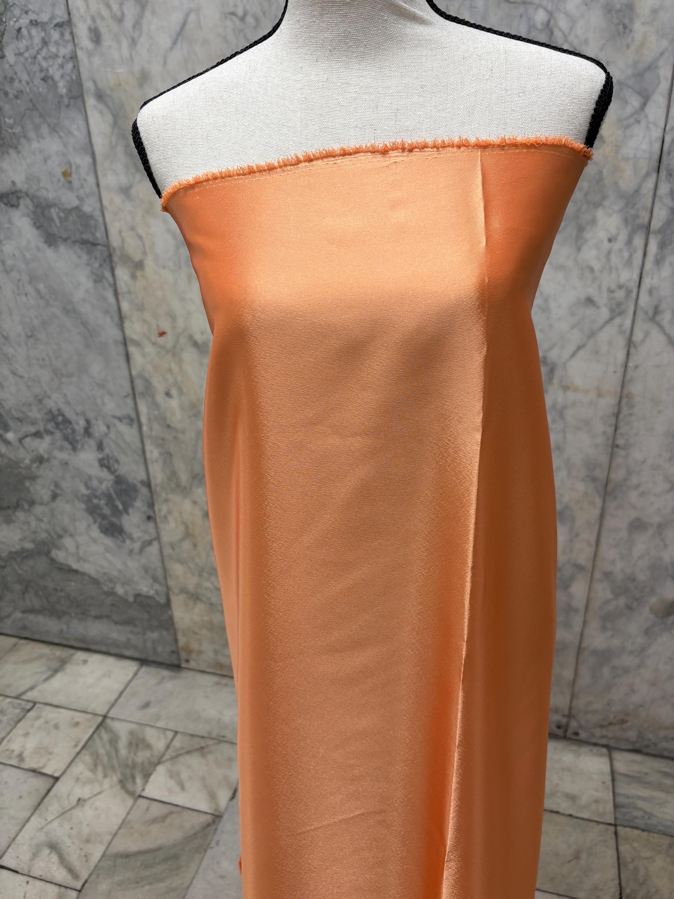 A 3 yards cut Crepe back satin fabric - Light Orange - 58" Width