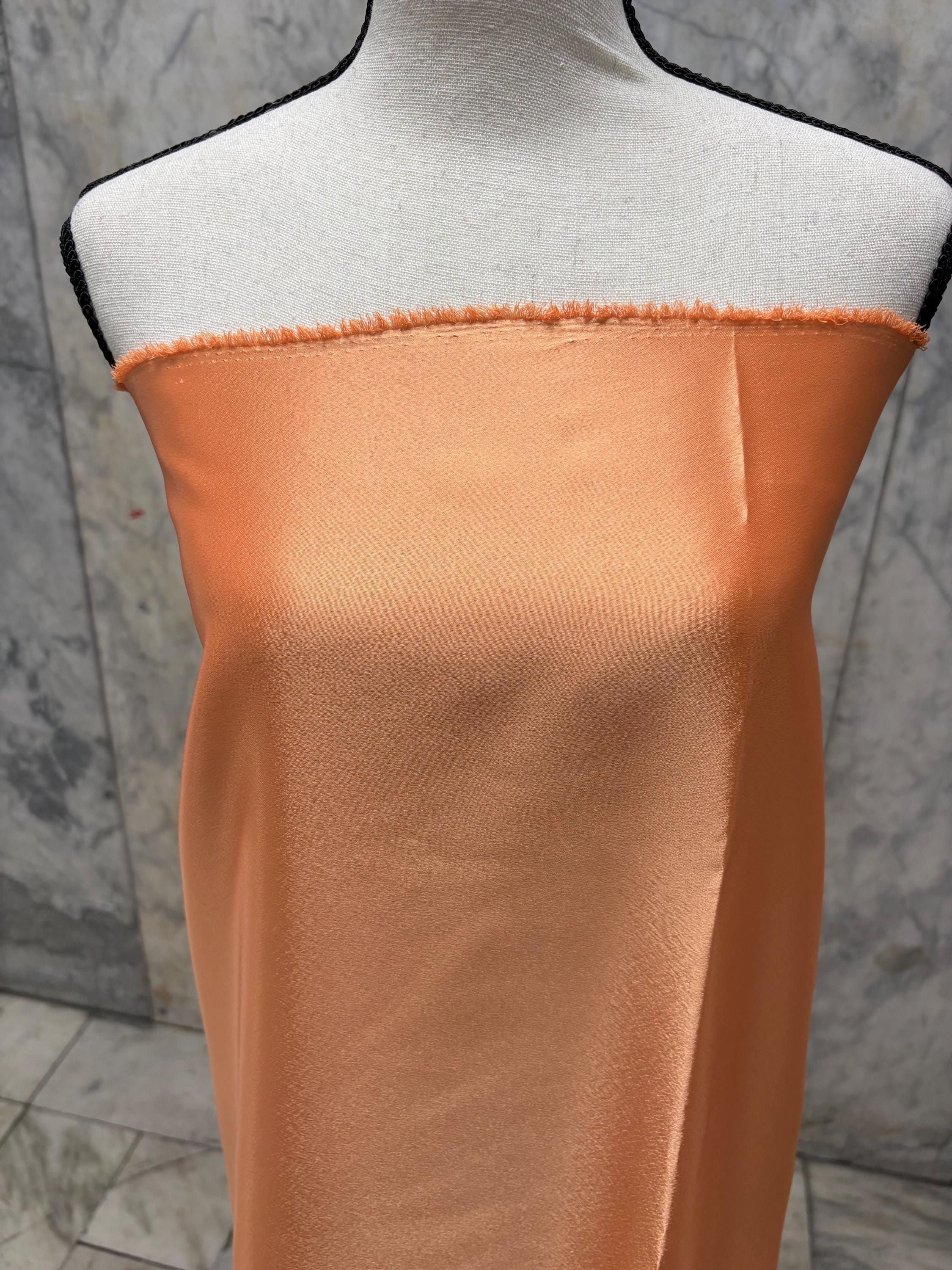 A 3 yards cut Crepe back satin fabric - Light Orange - 58" Width