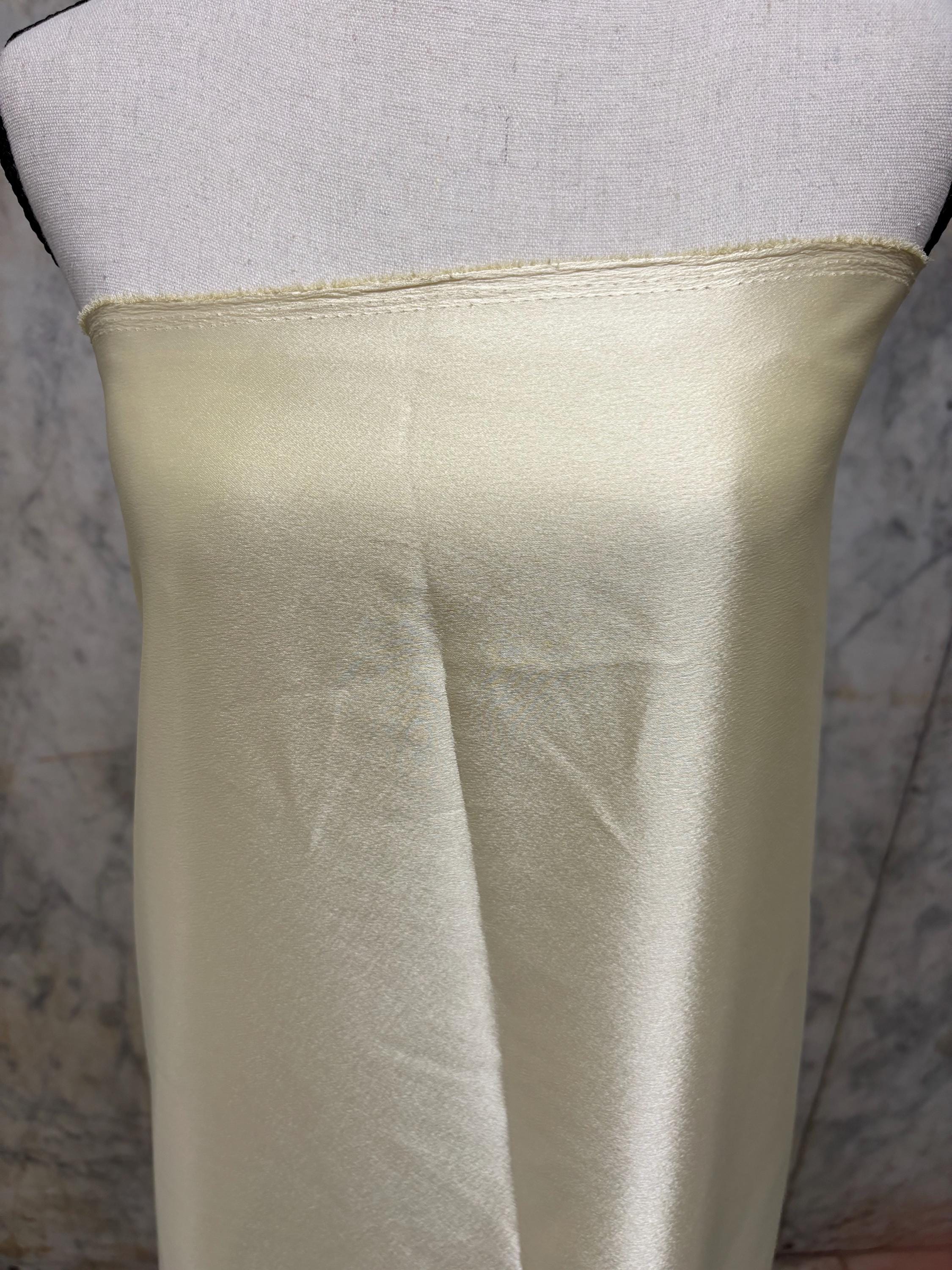 3 Yards Crepe back satin fabric - Lt. Yellow - 58" Width