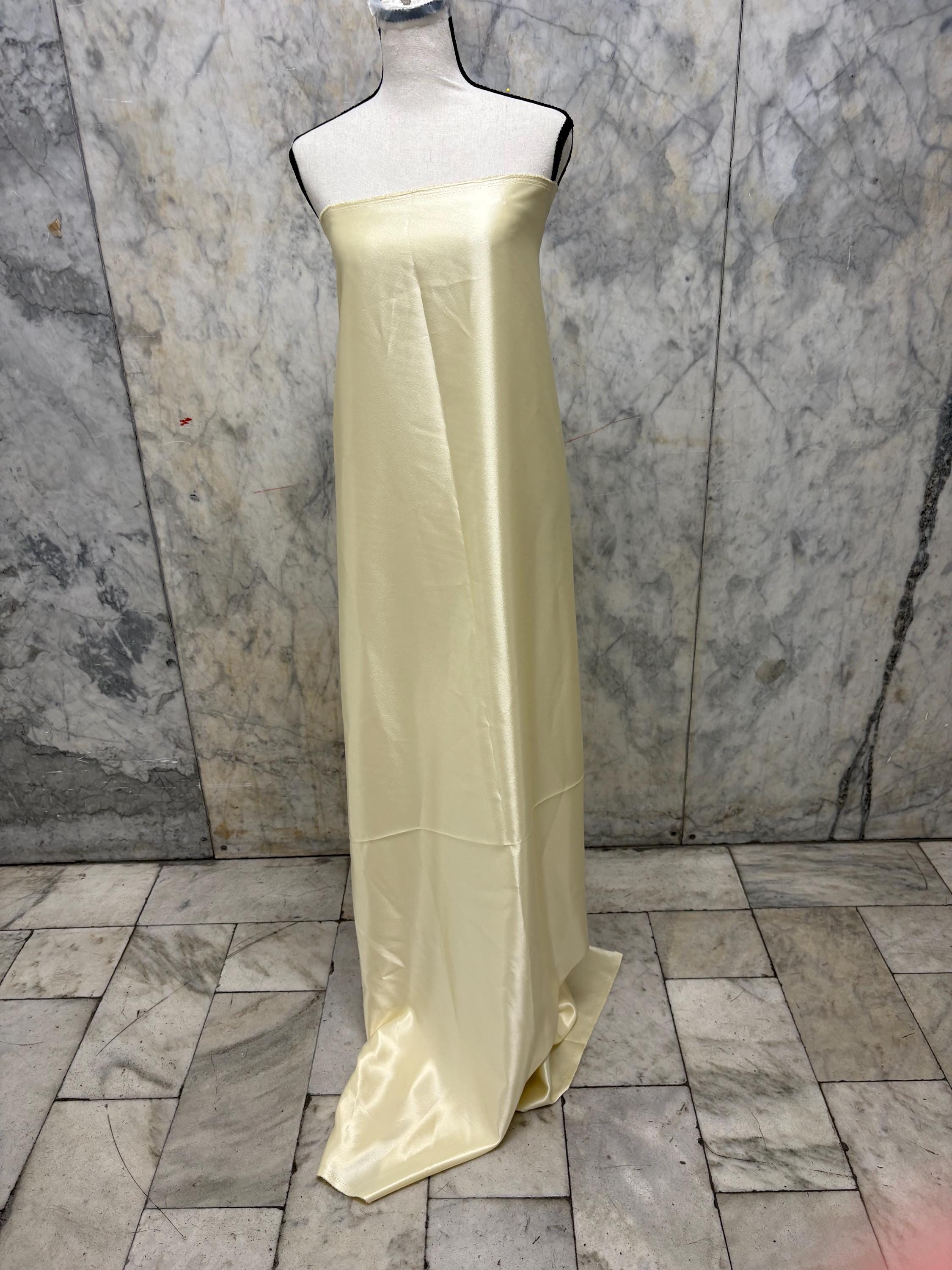 3 Yards Crepe back satin fabric - Lt. Yellow - 58" Width