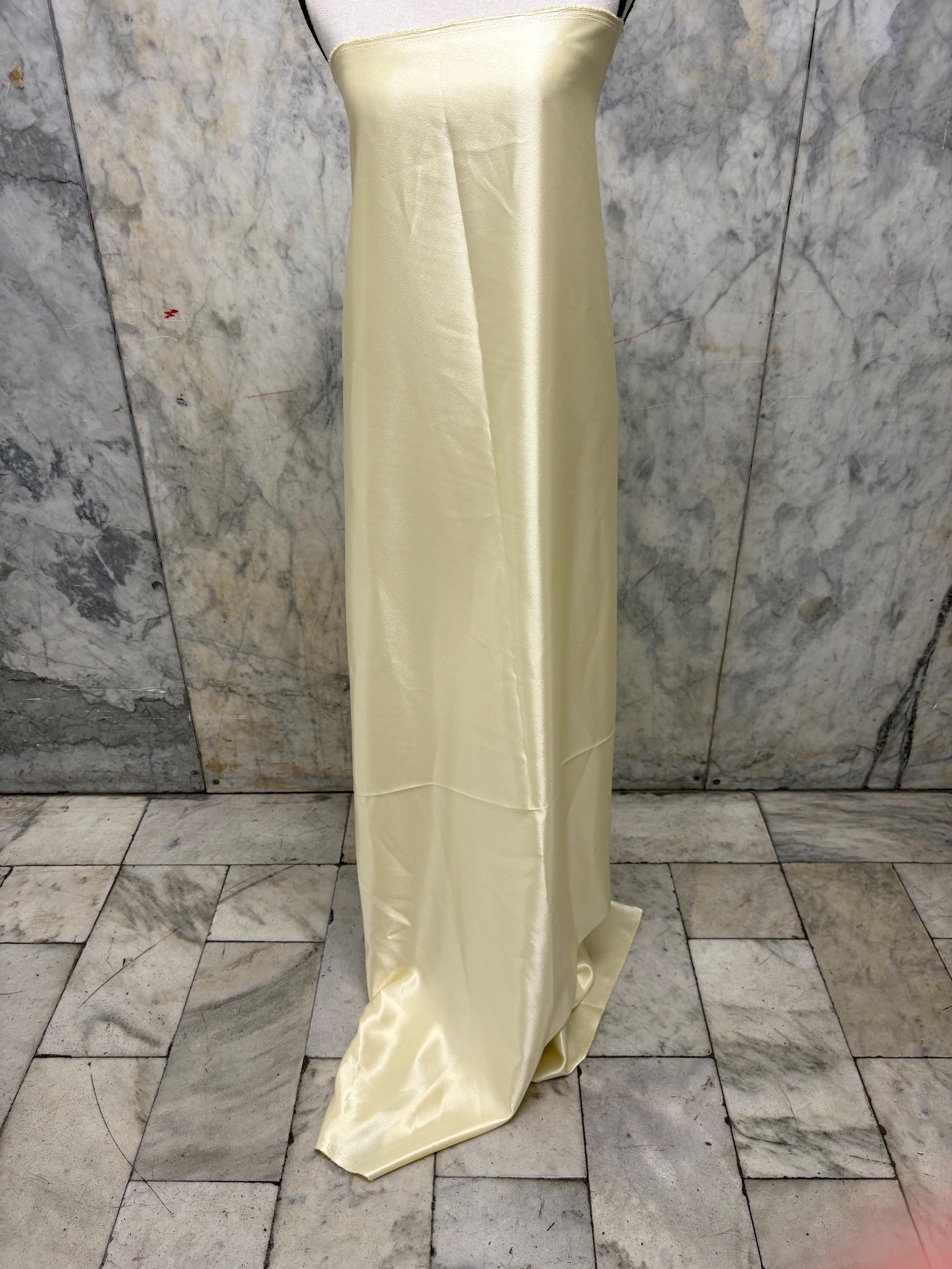 3 Yards Crepe back satin fabric - Lt. Yellow - 58" Width