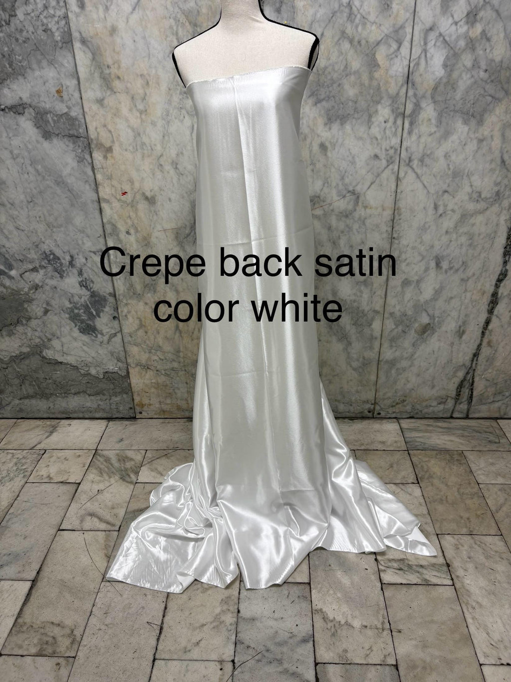 A 3 yards cut crepe back satin Fabric - White - 58" Width