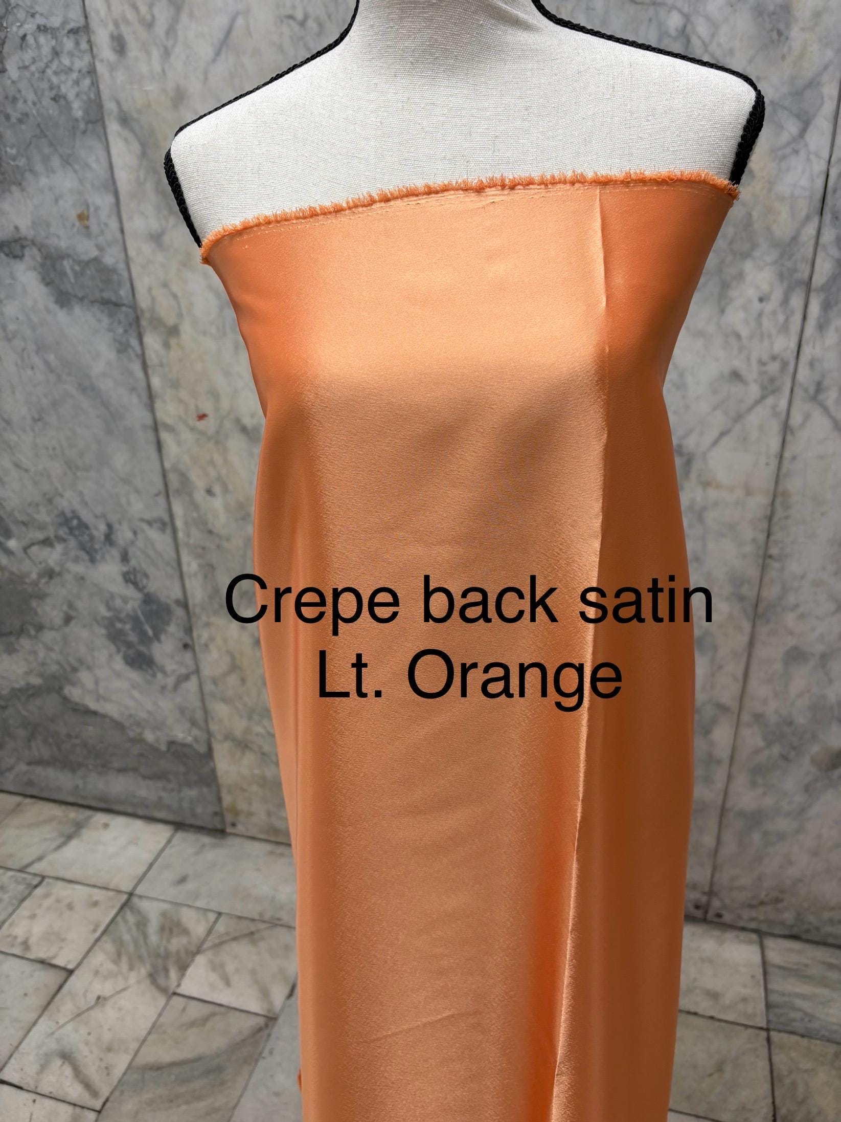 A 3 yards cut Crepe back satin fabric - Light Orange - 58" Width