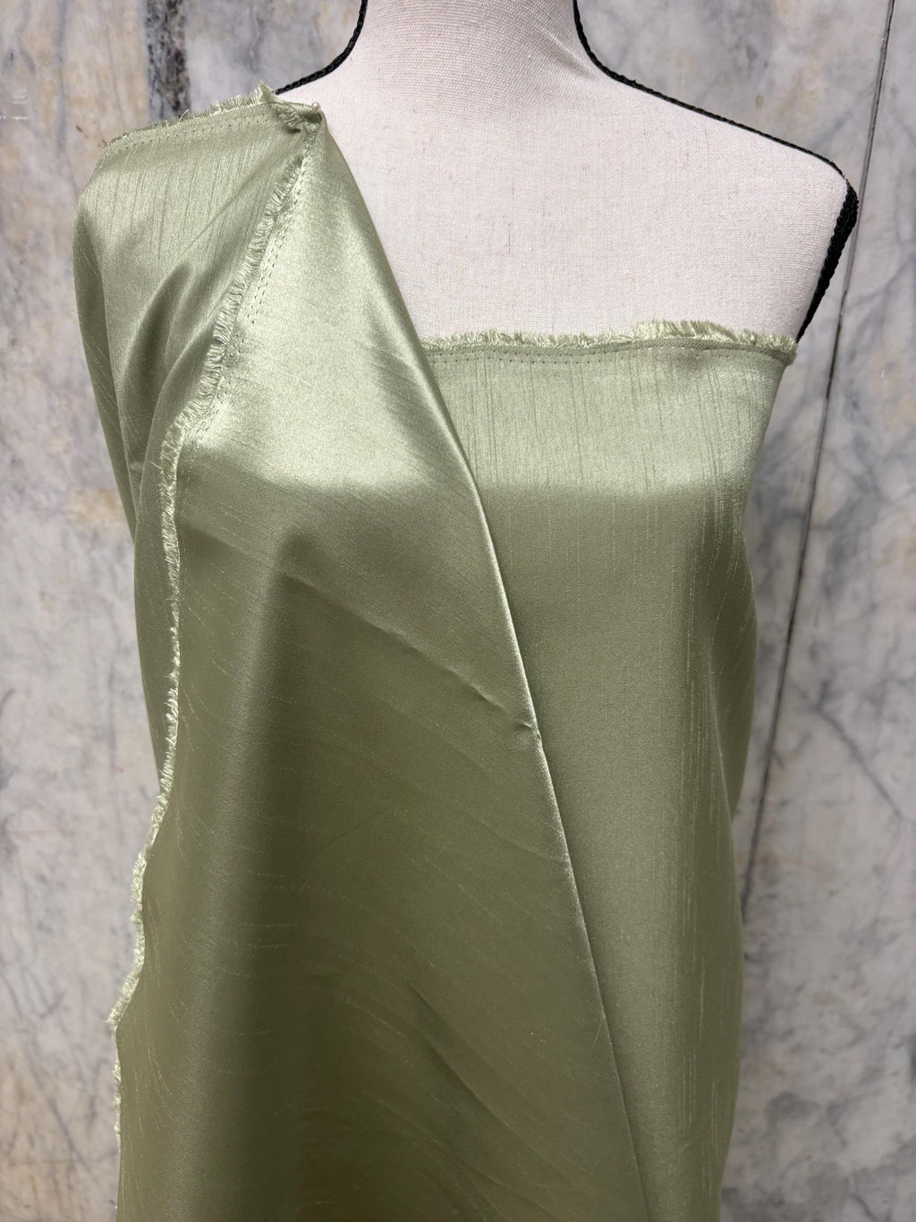 2 1/2 yards Satin Shantung Fabric - Light sage - 58" width.