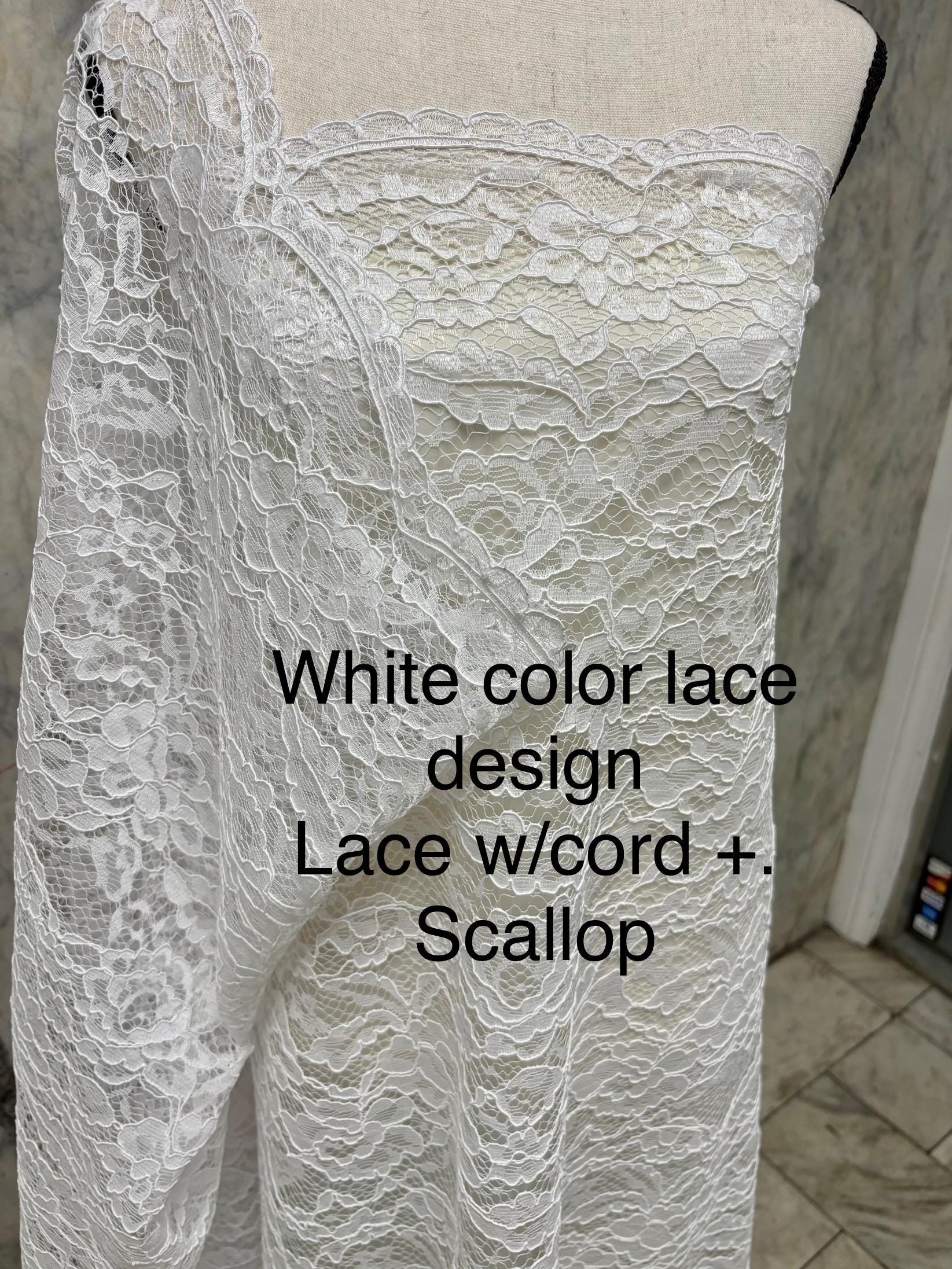 2 Yards Bridal Lace - White - 56" Width - C