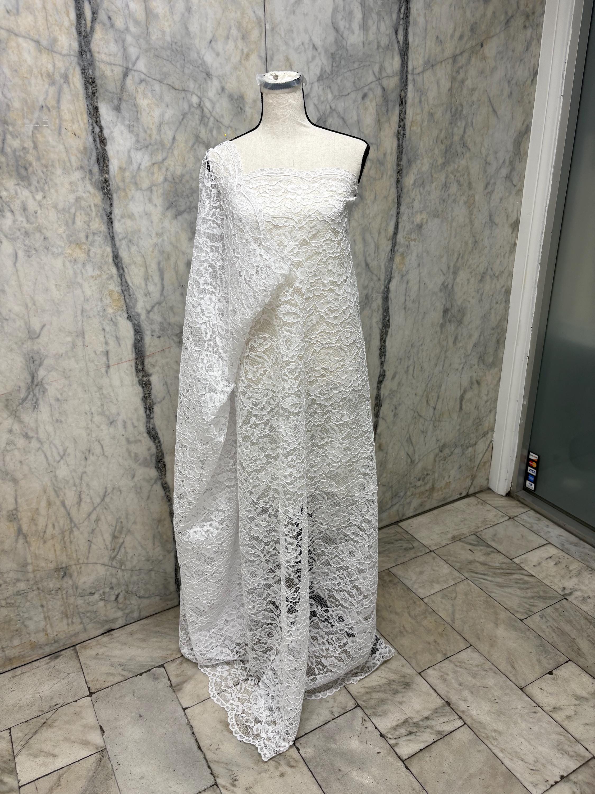 2 Yards Bridal Lace - White - 56" Width - C
