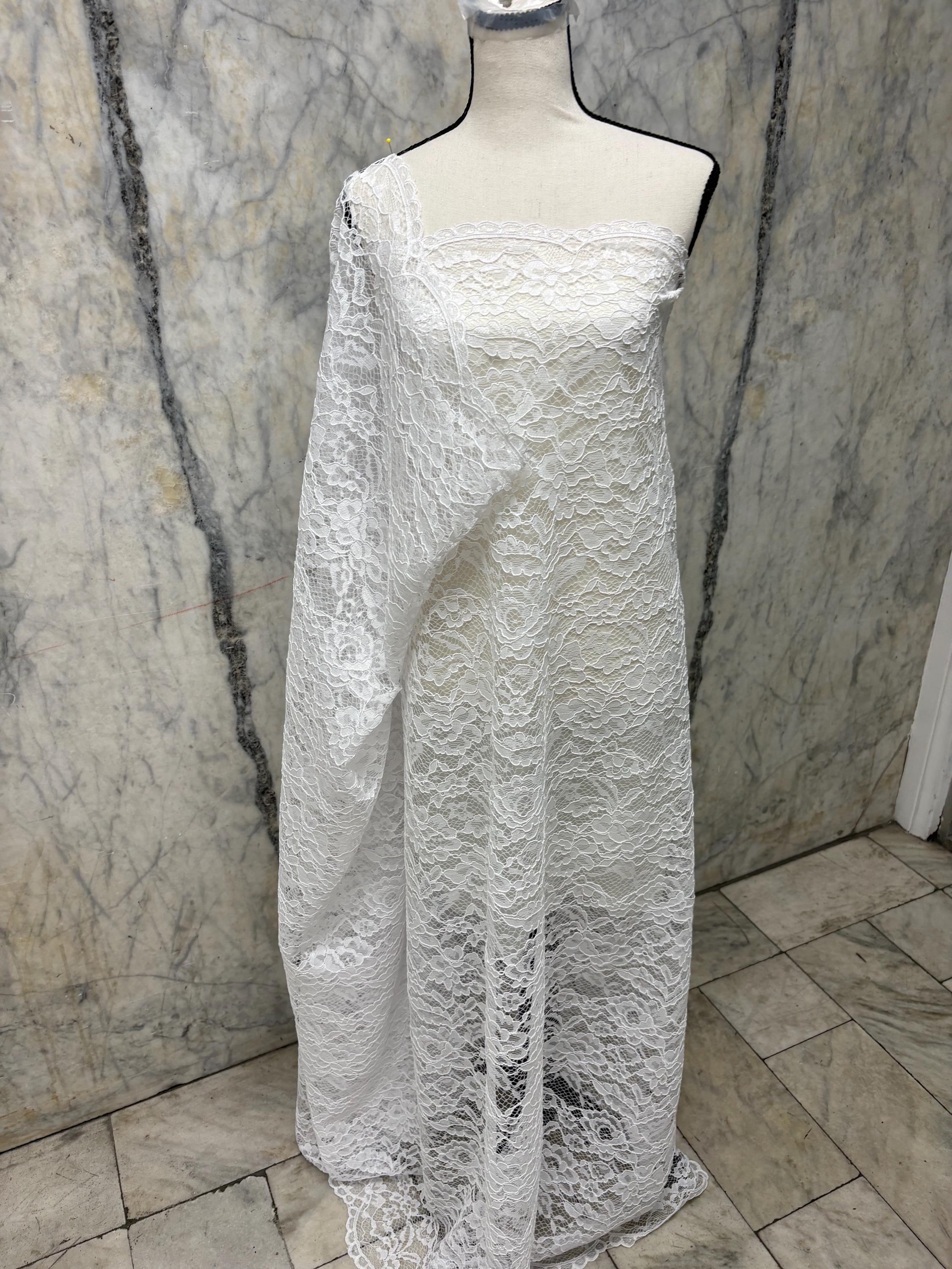 2 Yards Bridal Lace - White - 56" Width - C