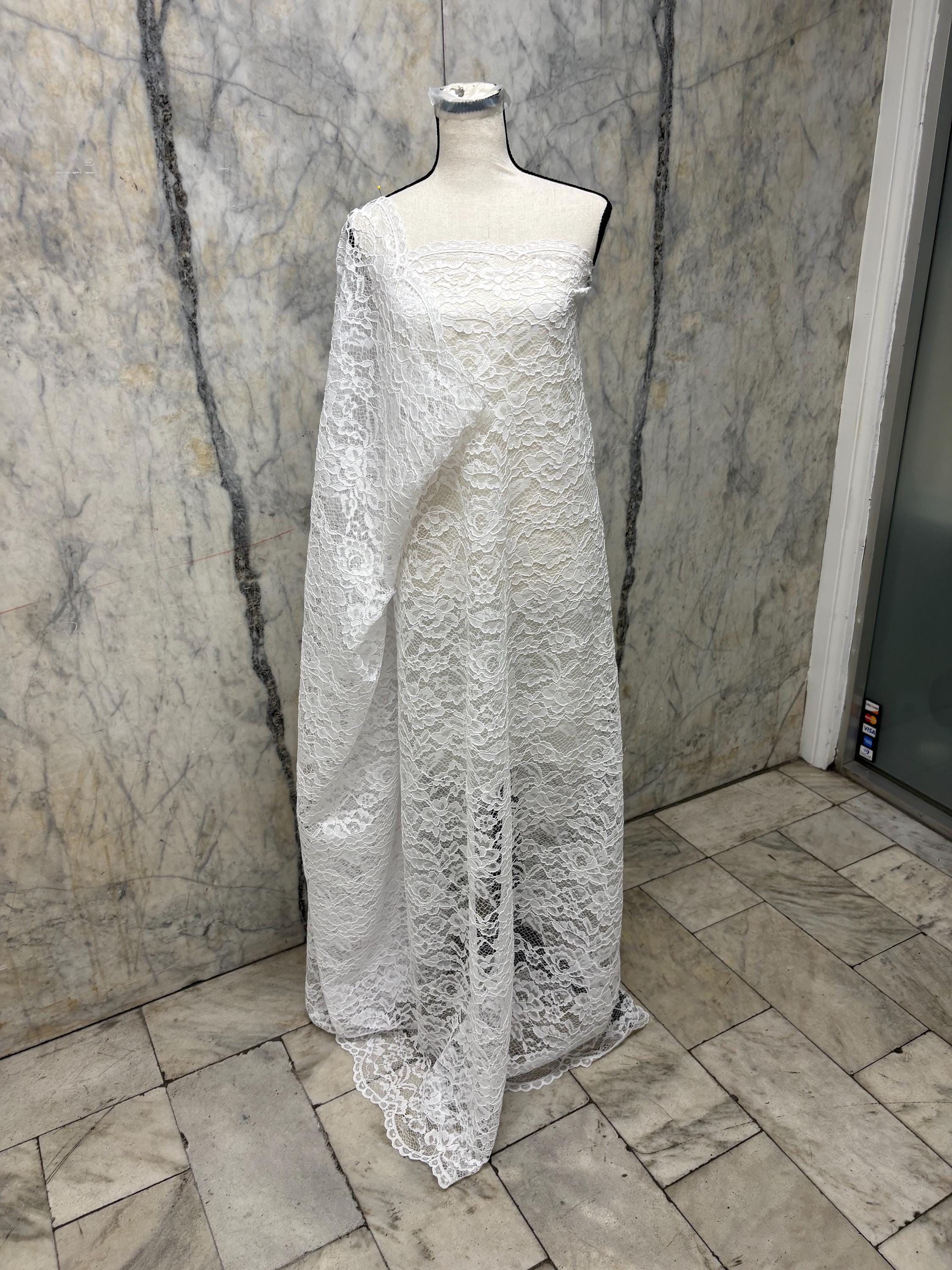 2 Yards Bridal Lace - White - 56" Width - C