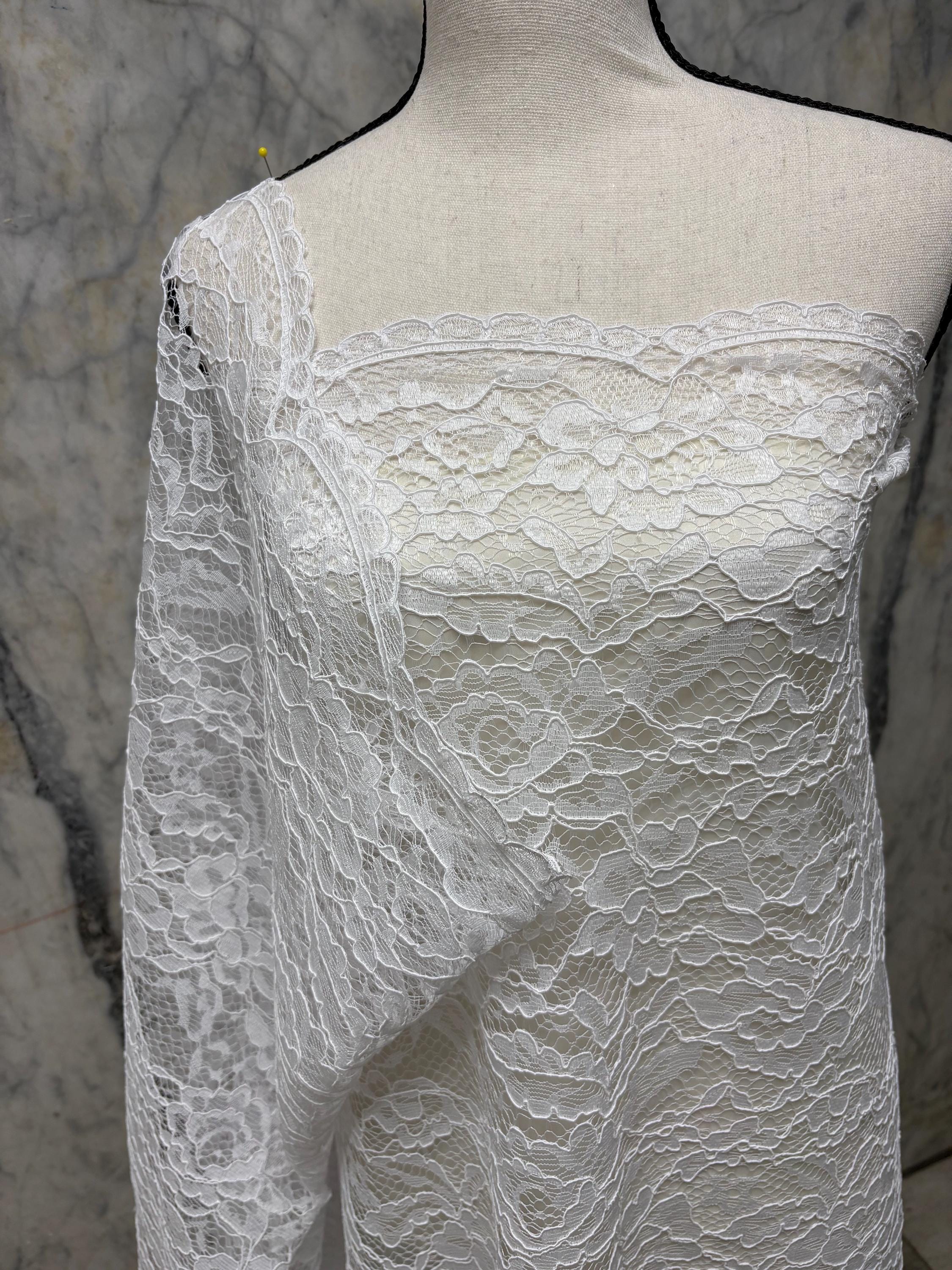 2 Yards Bridal Lace - White - 56" Width - C