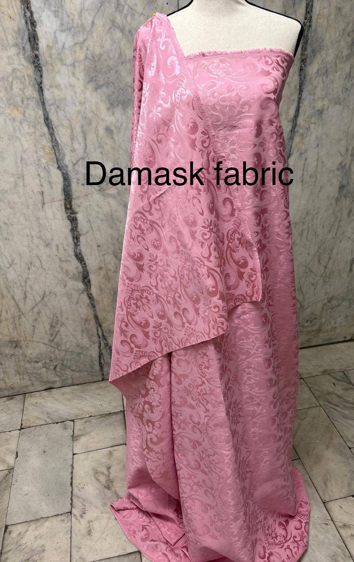 Damask fabric - Dusty Rose - Poly Cotton - 58" Width - Free Sample