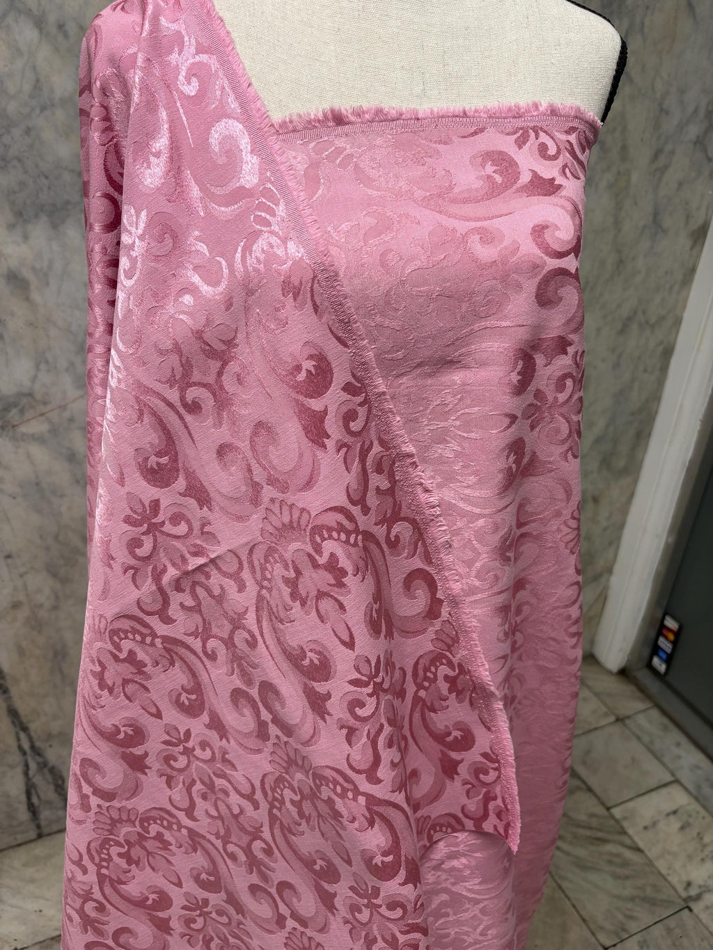 Damask fabric - Dusty Rose - Poly Cotton - 58" Width - Free Sample