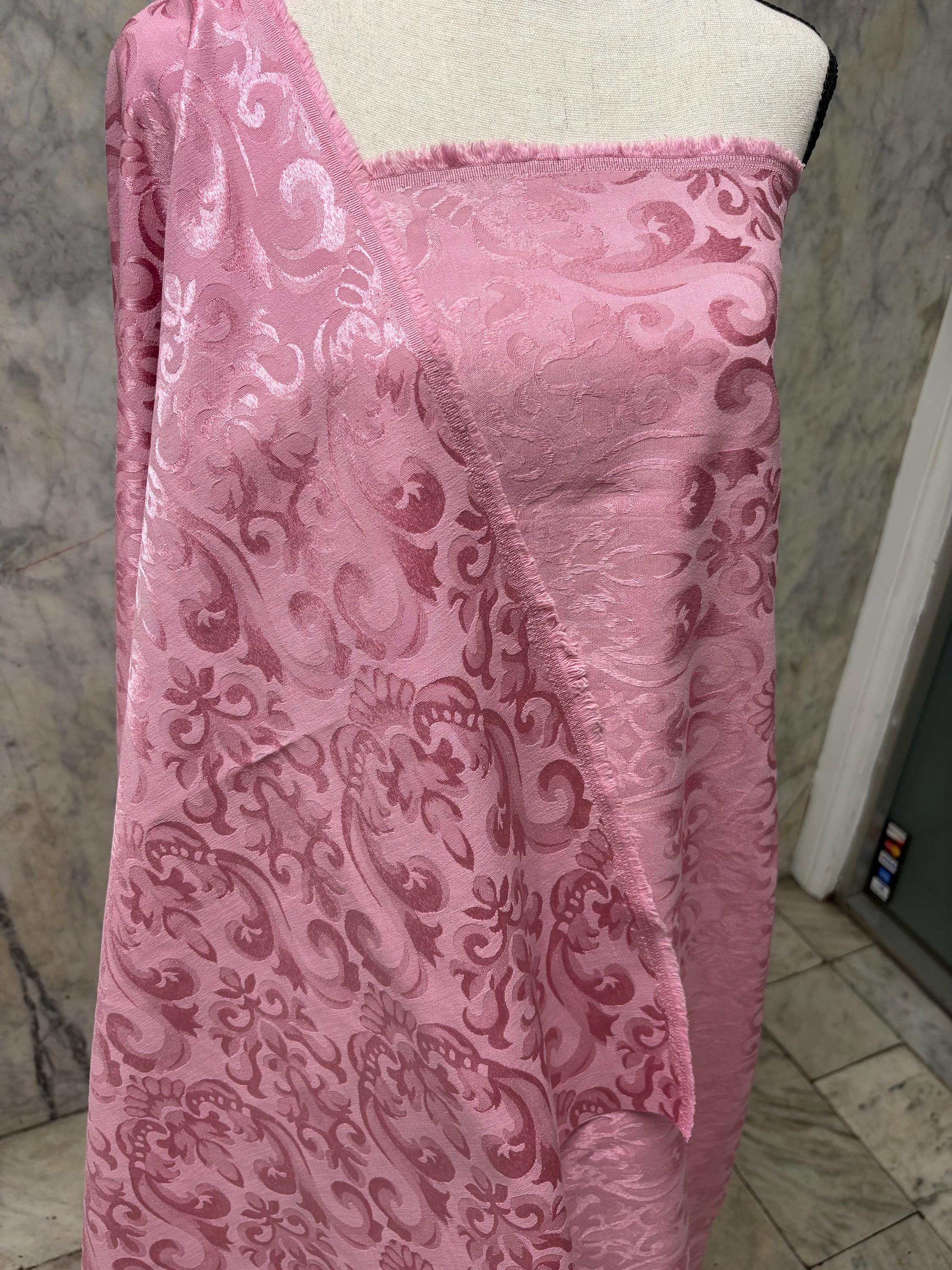Damask fabric - Dusty Rose - Poly Cotton - 58" Width - Free Sample
