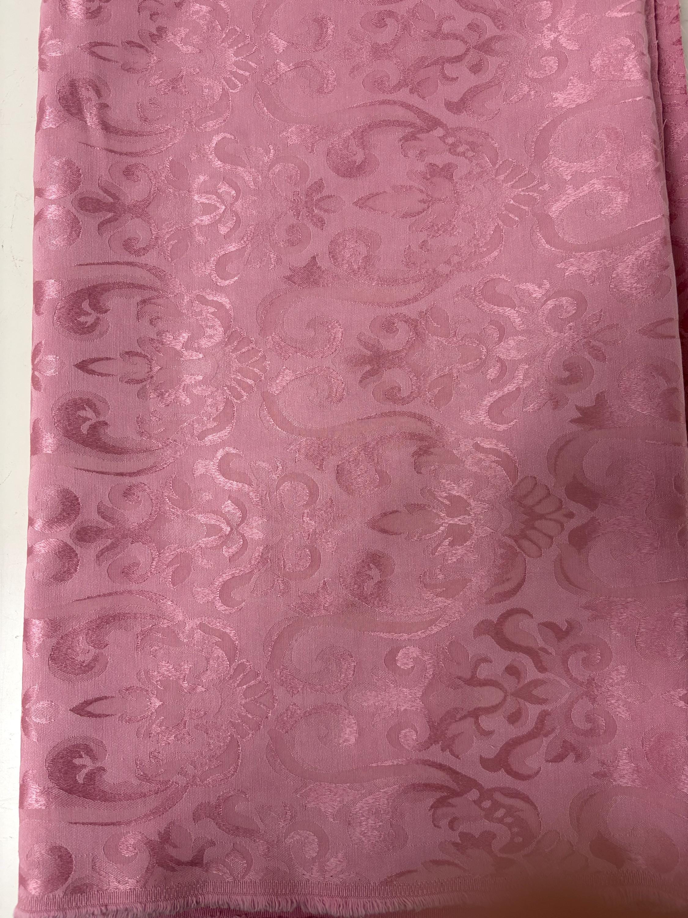 Damask fabric - Dusty Rose - Poly Cotton - 58" Width - Free Sample