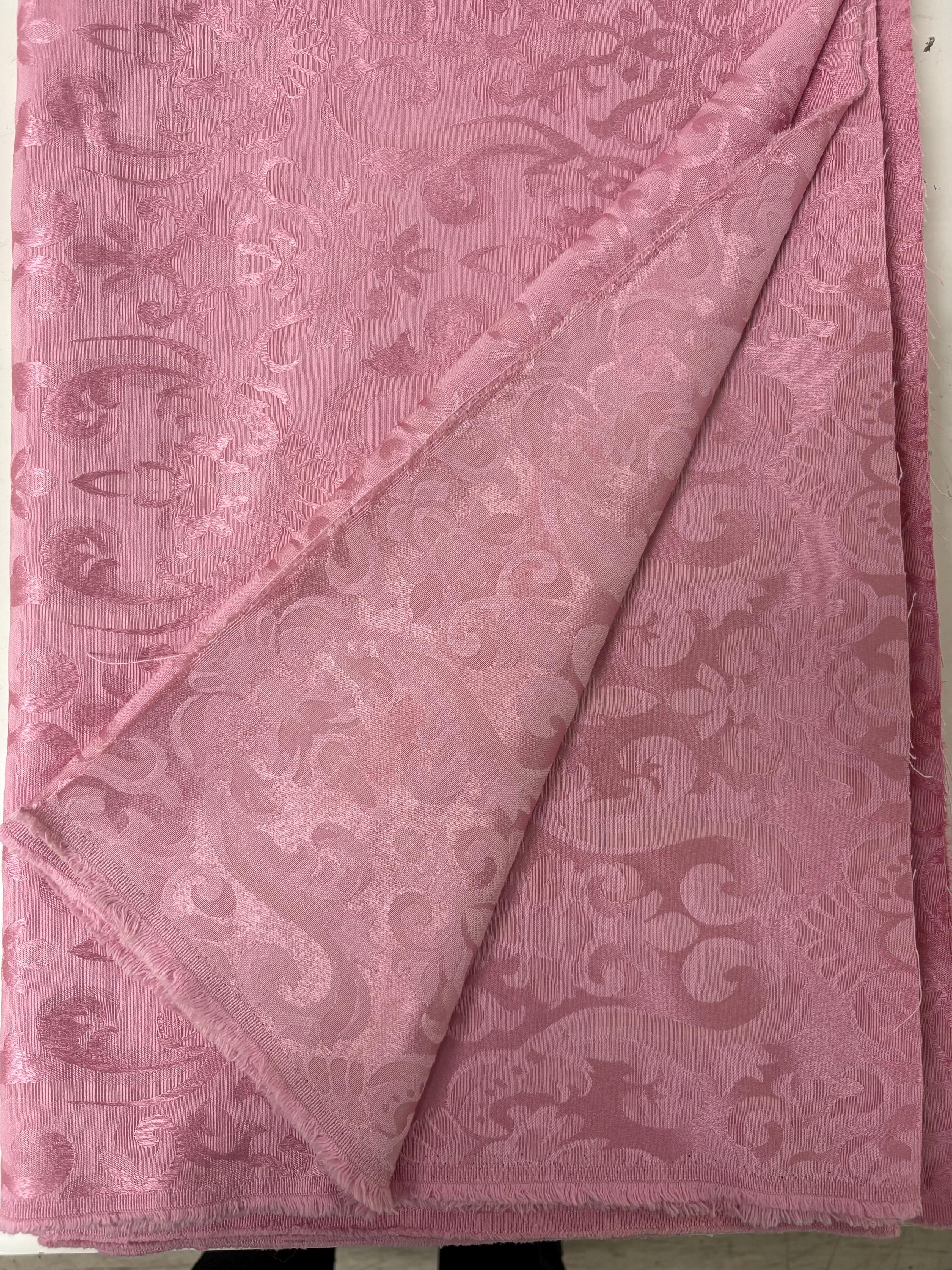 Damask fabric - Dusty Rose - Poly Cotton - 58" Width - Free Sample