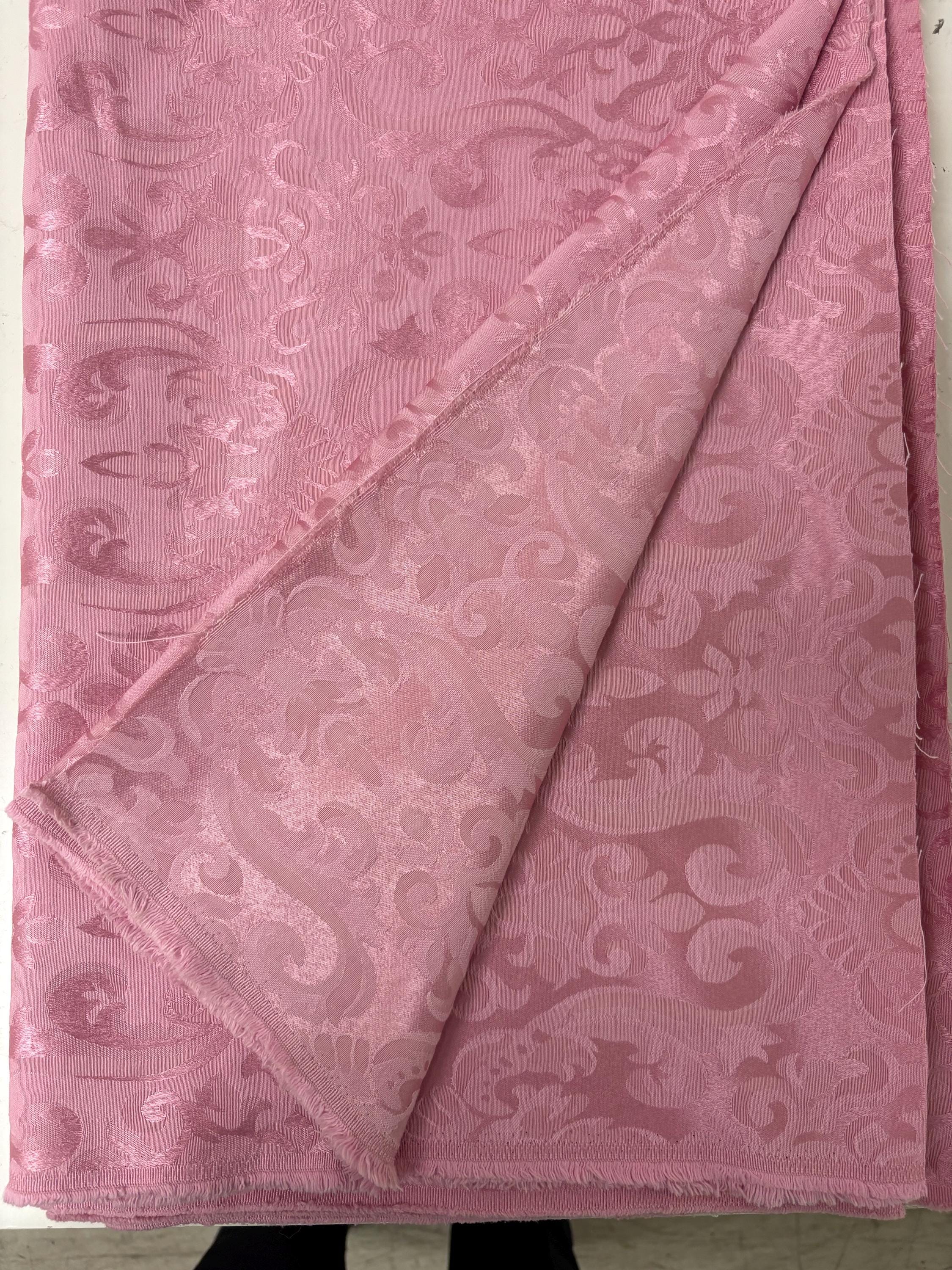 Damask fabric - Dusty Rose - Poly Cotton - 58" Width - Free Sample