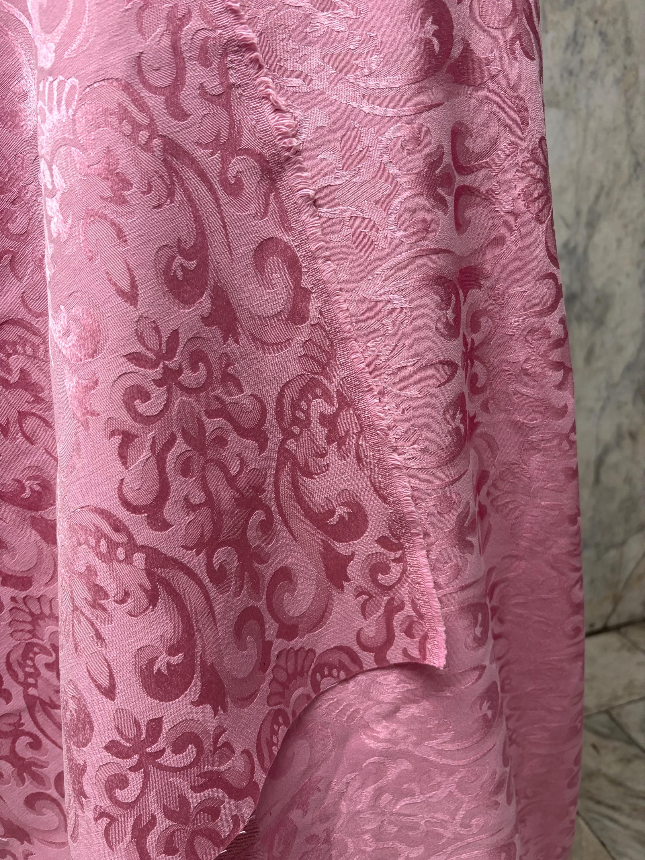 Damask fabric - Dusty Rose - Poly Cotton - 58" Width - Free Sample