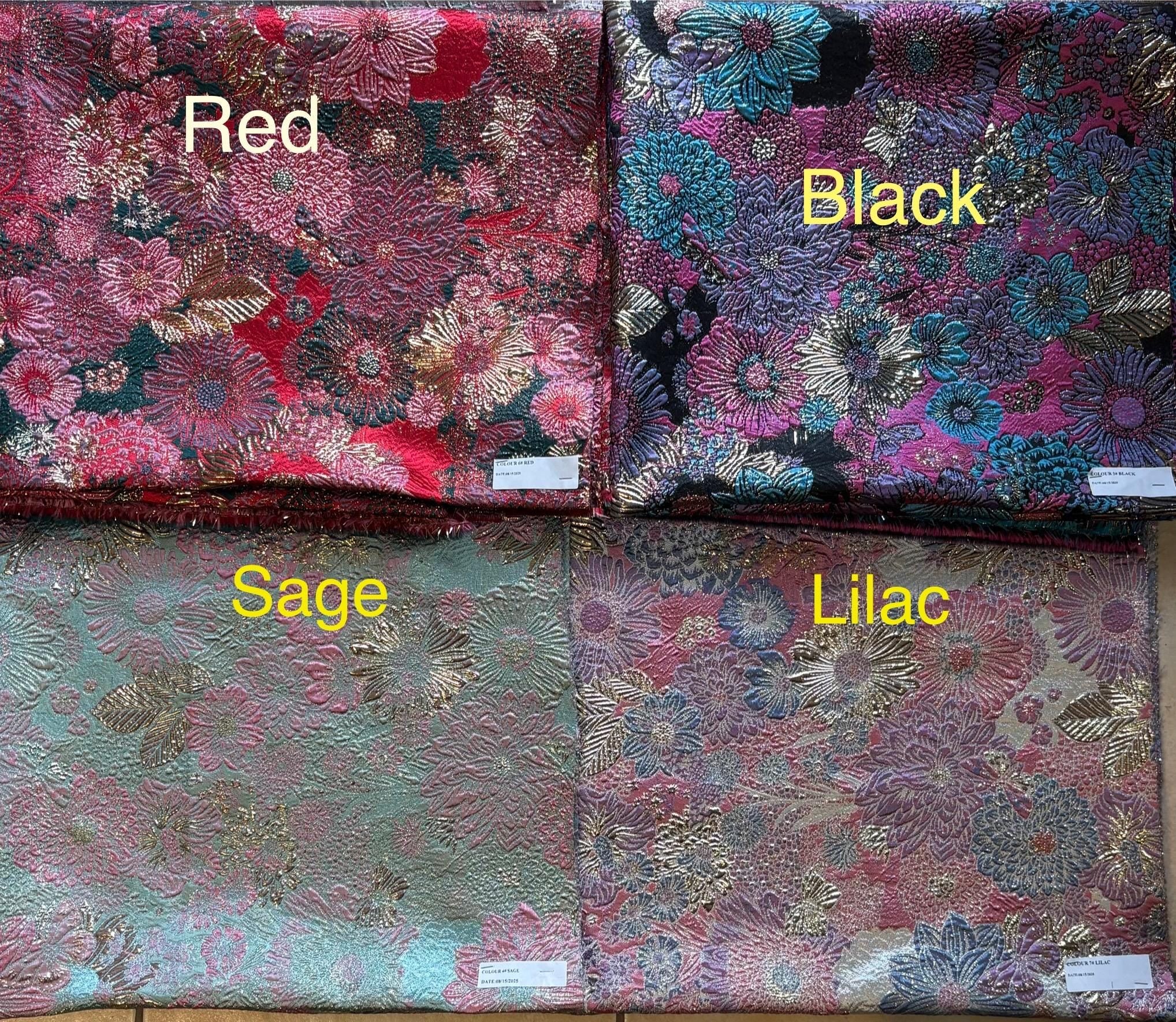 Metallic brocade fabric - multi colors - 56" Width - Ref. Design J5815
