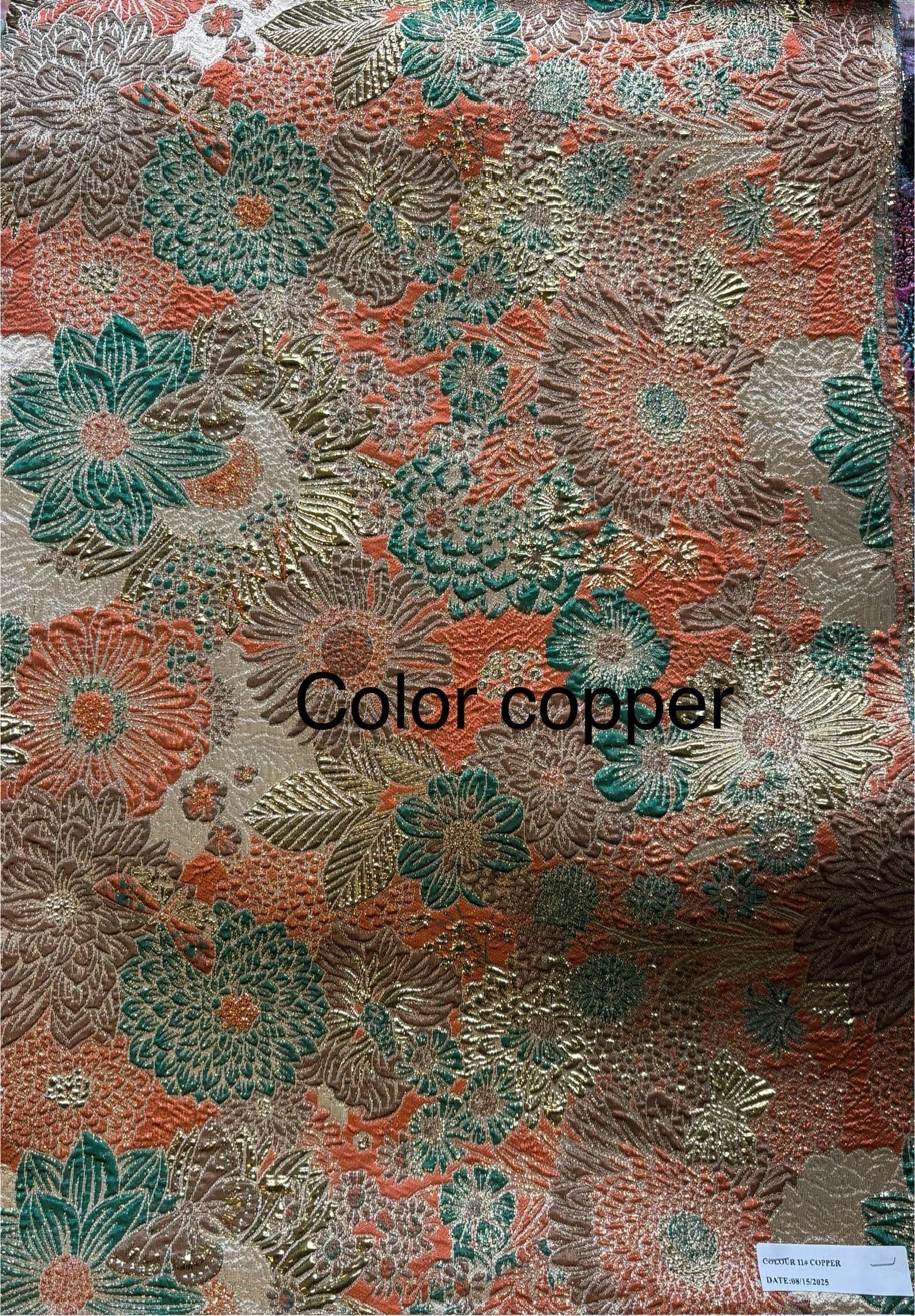 Metallic brocade fabric - multi colors - 56" Width - Ref. Design J5815