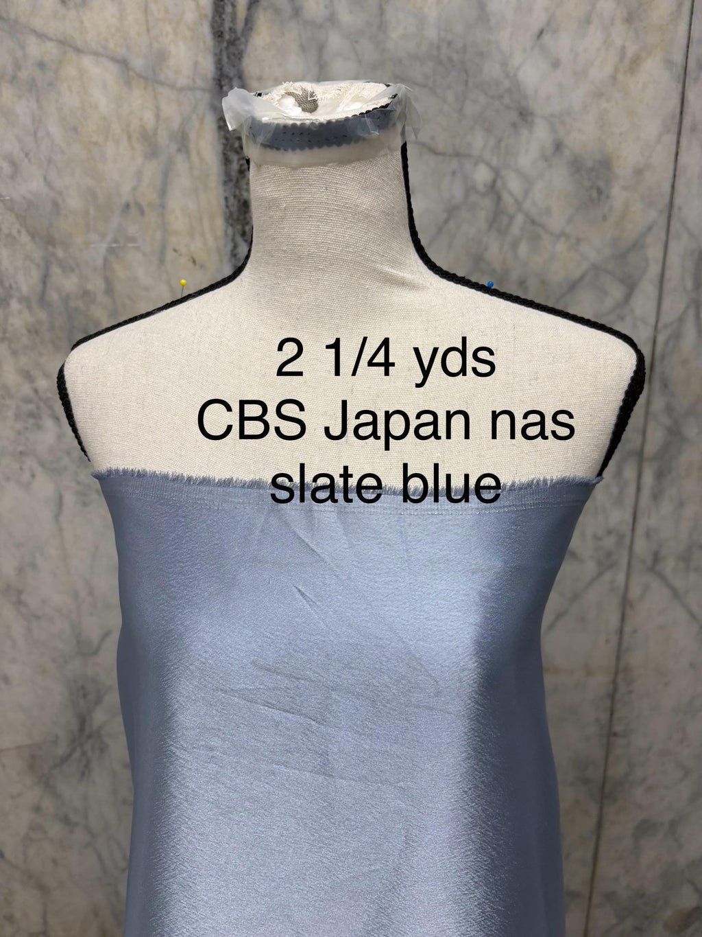 2 1/4 Yards Crepe Back Satin fabric - Slate Blue - 58" Width