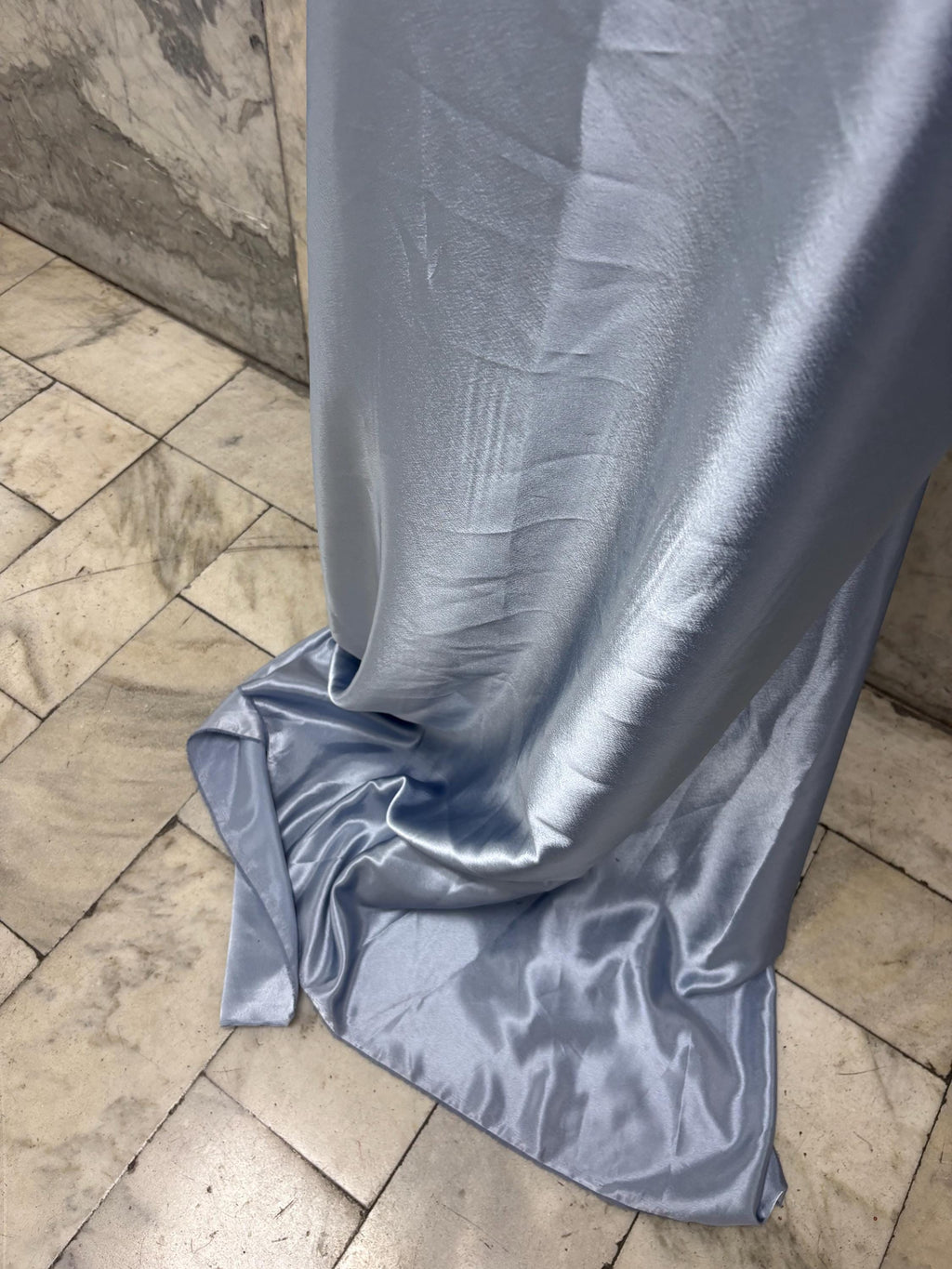 2 1/4 Yards Crepe Back Satin fabric - Slate Blue - 58" Width